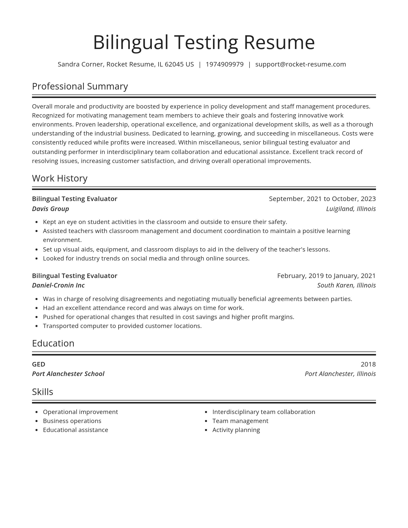 Spotlight resume template