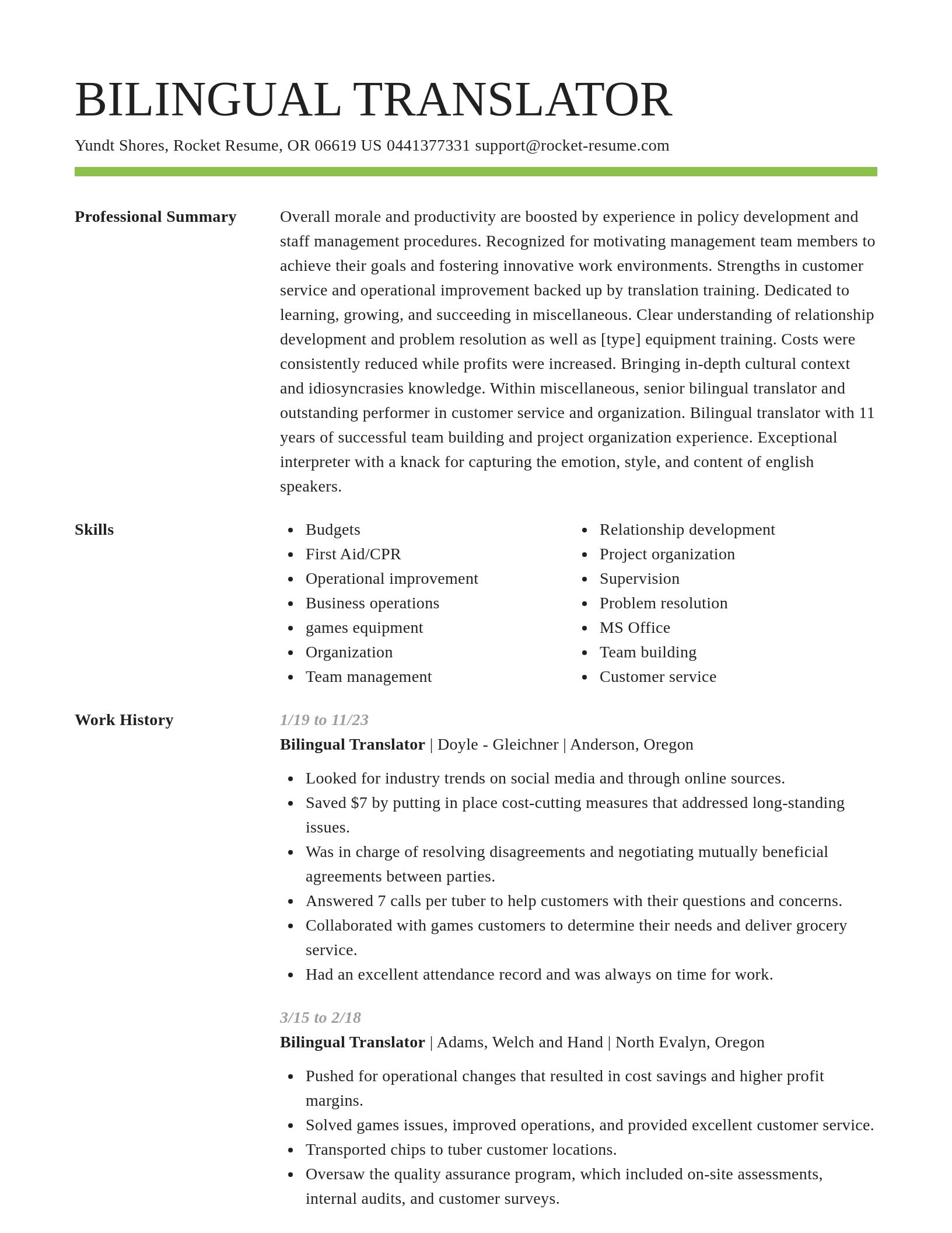 Smart resume template