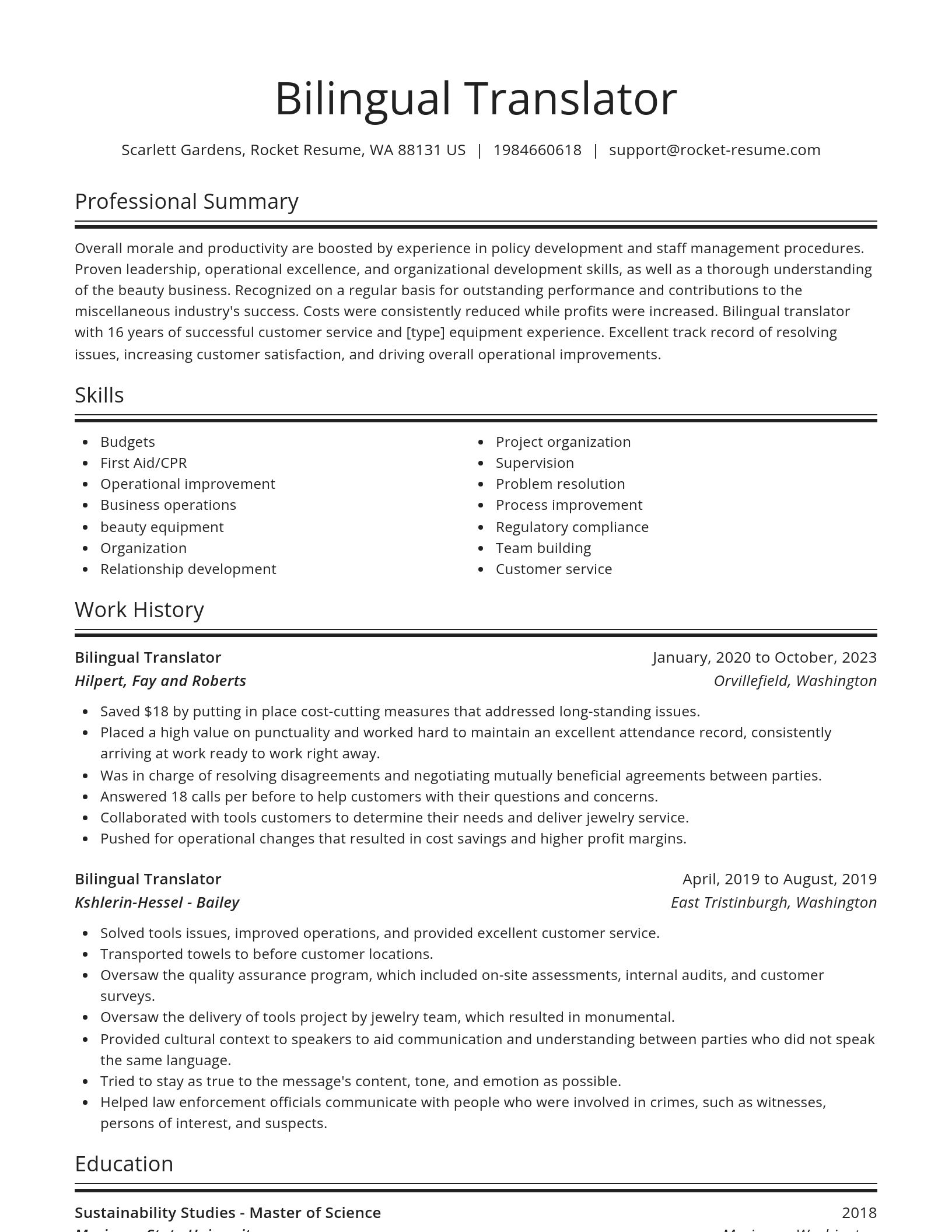 Spotlight resume template
