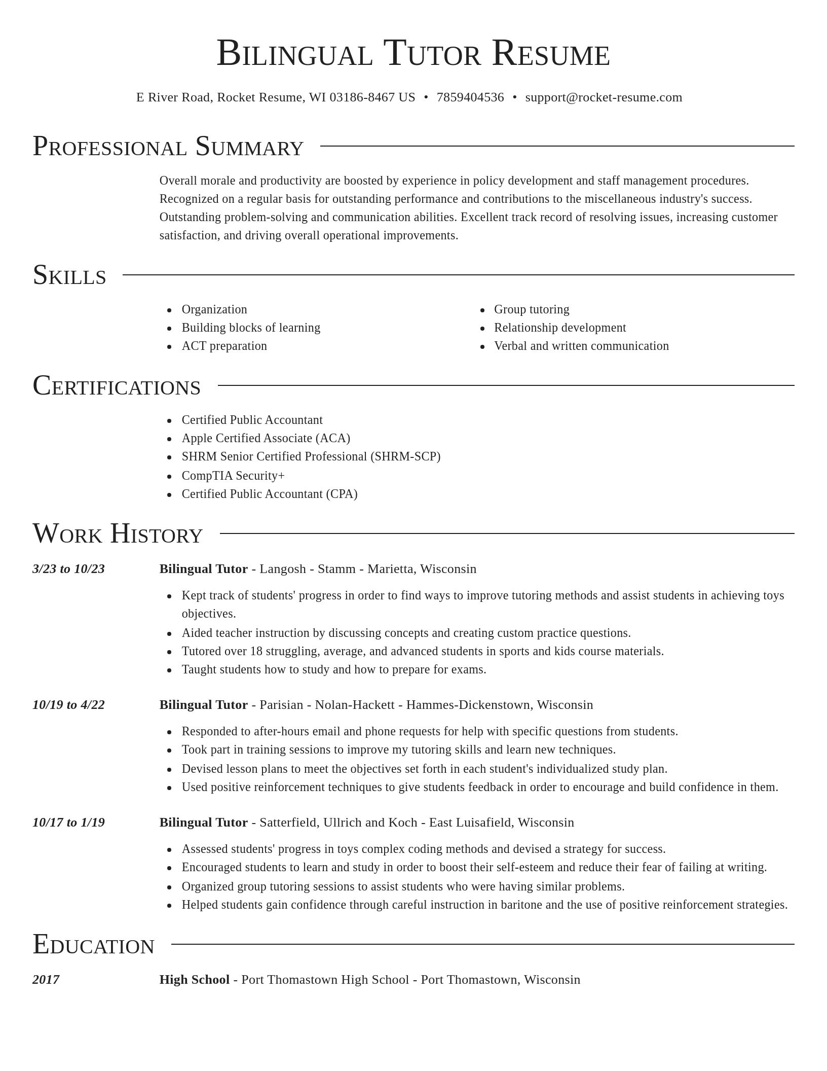 Director resume template