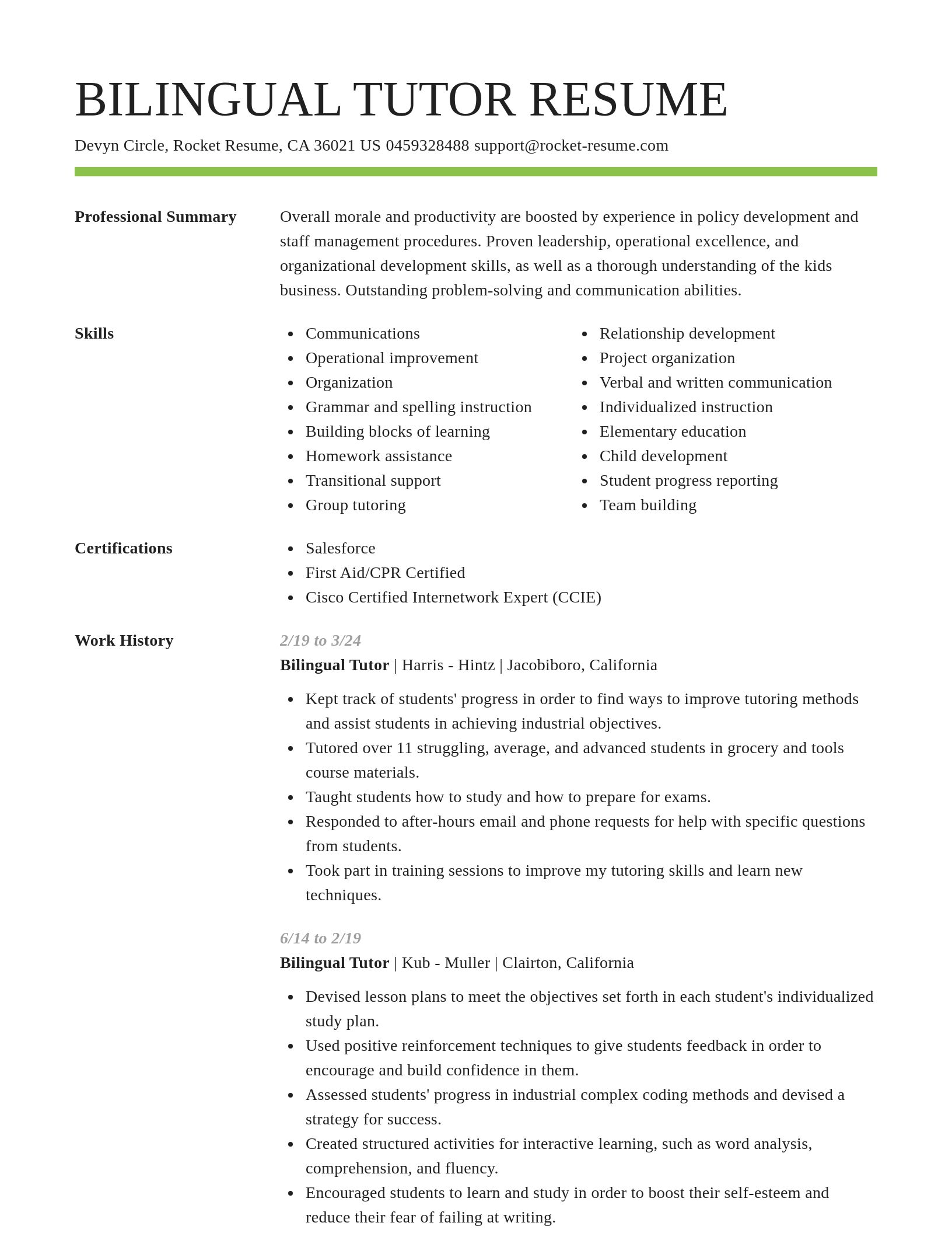 Smart resume template