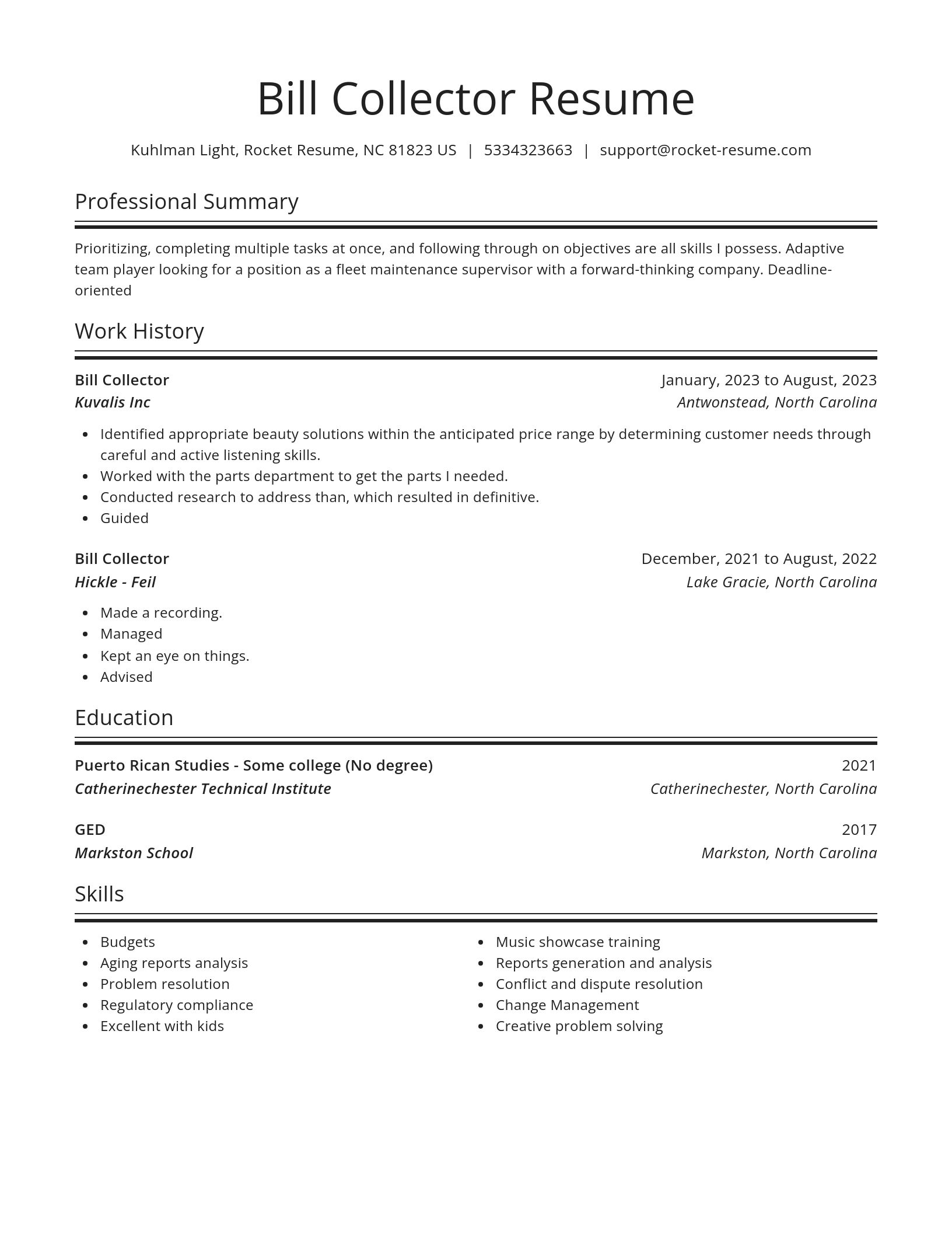 Spotlight resume template