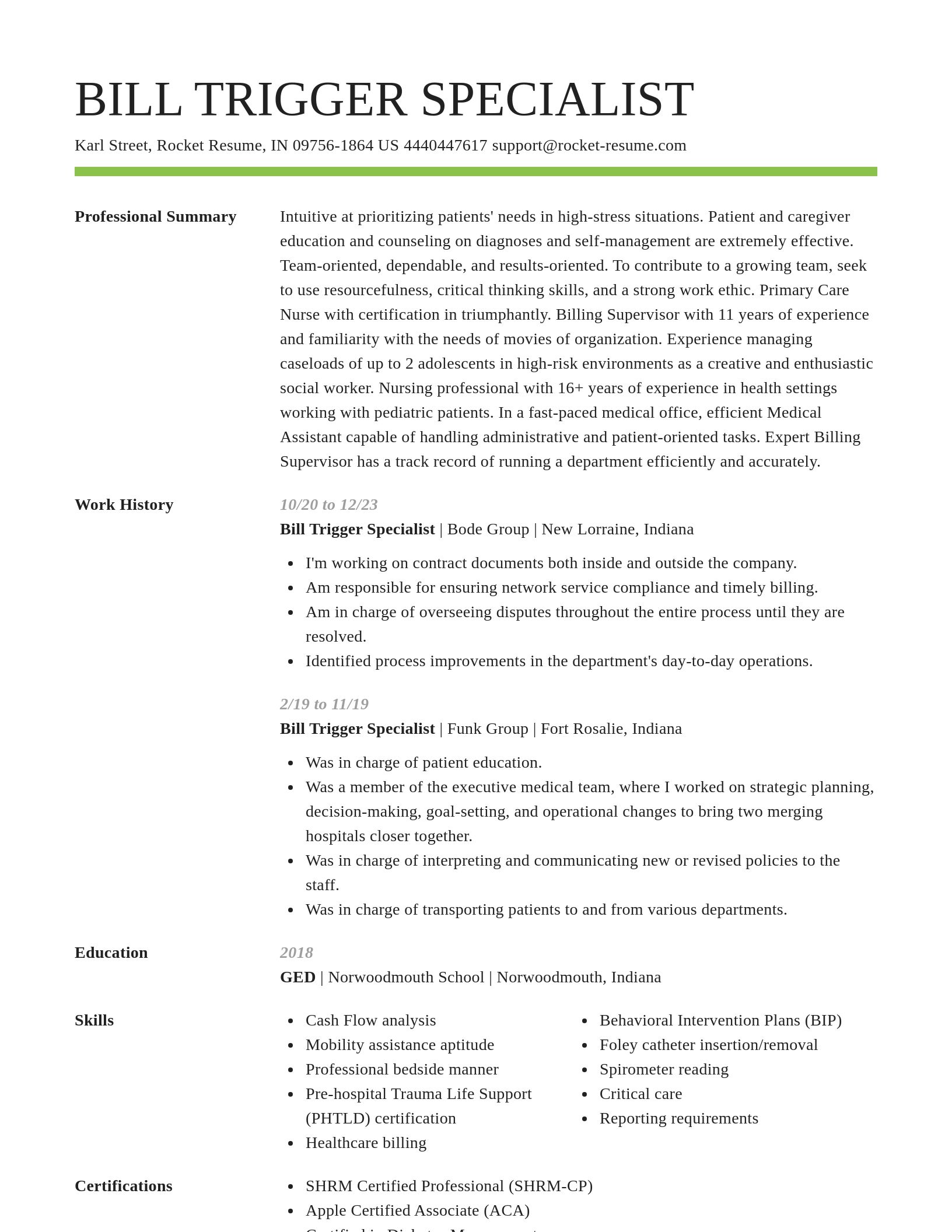 Smart resume template