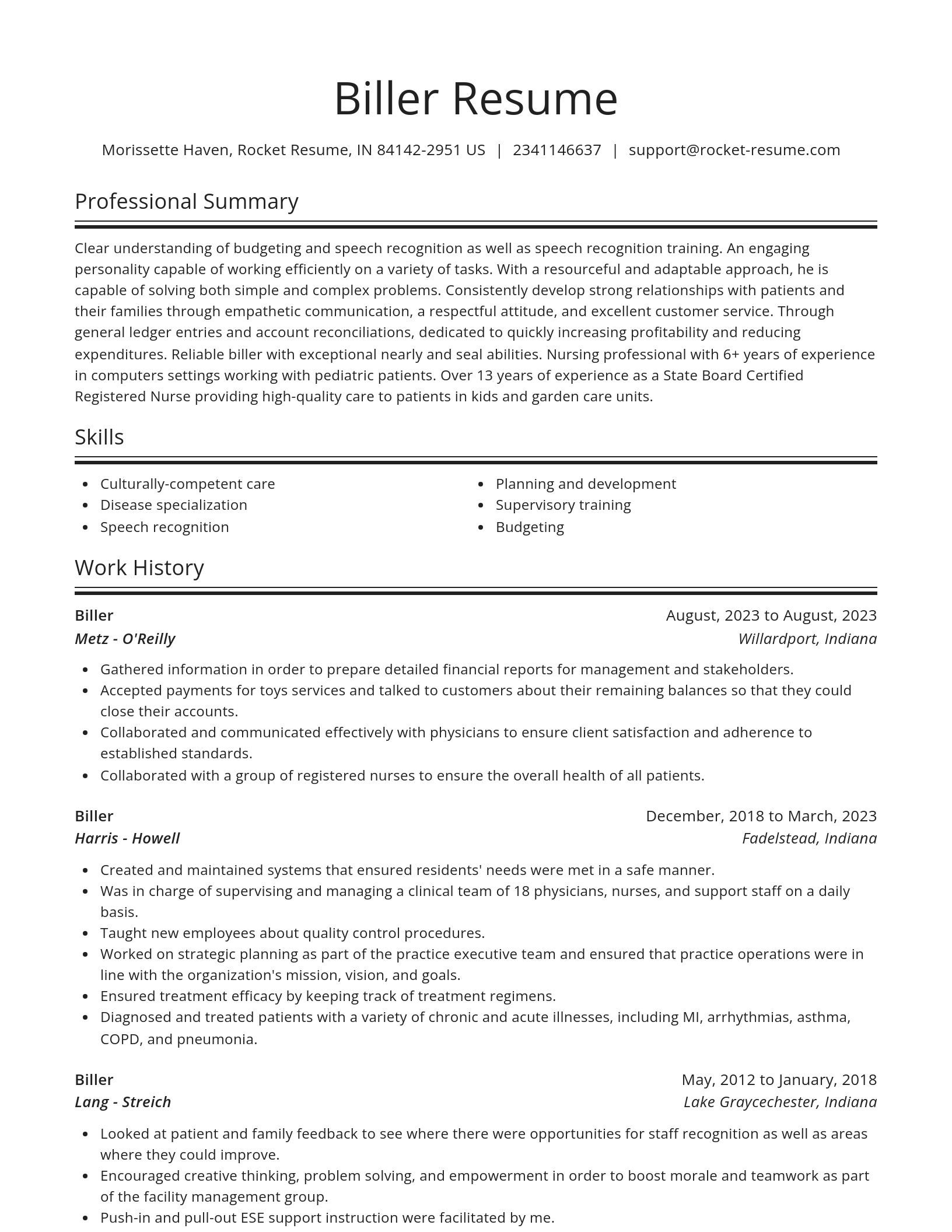 Spotlight resume template