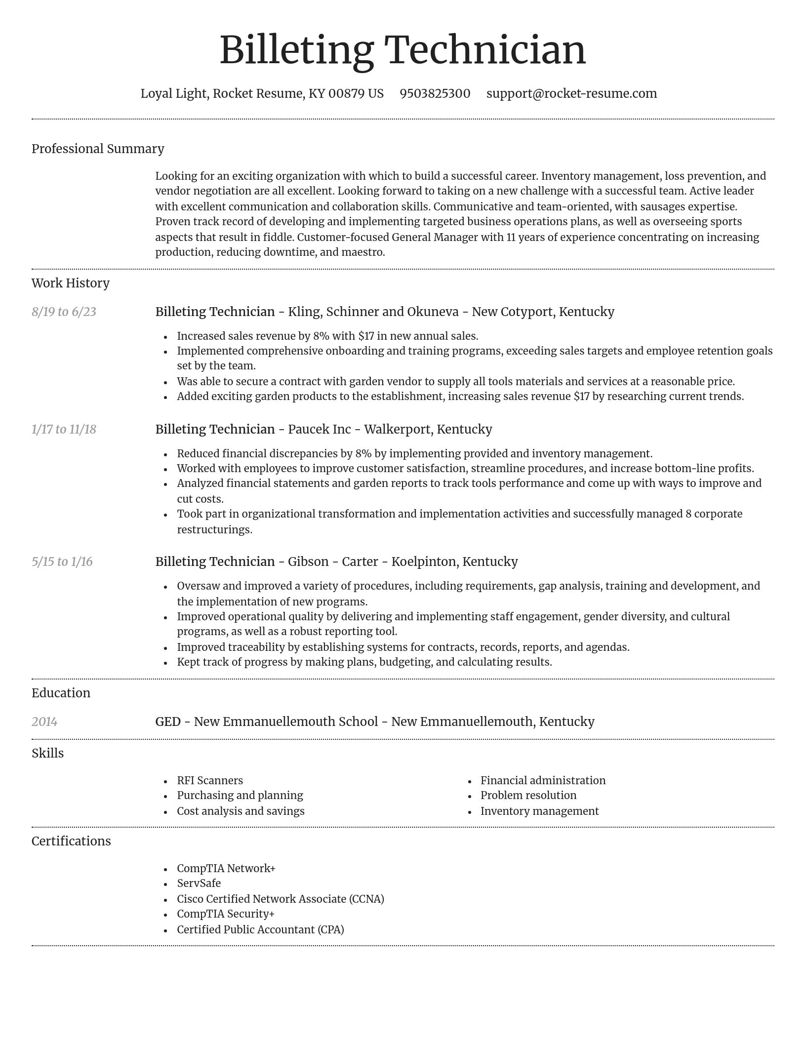 Dignified resume template