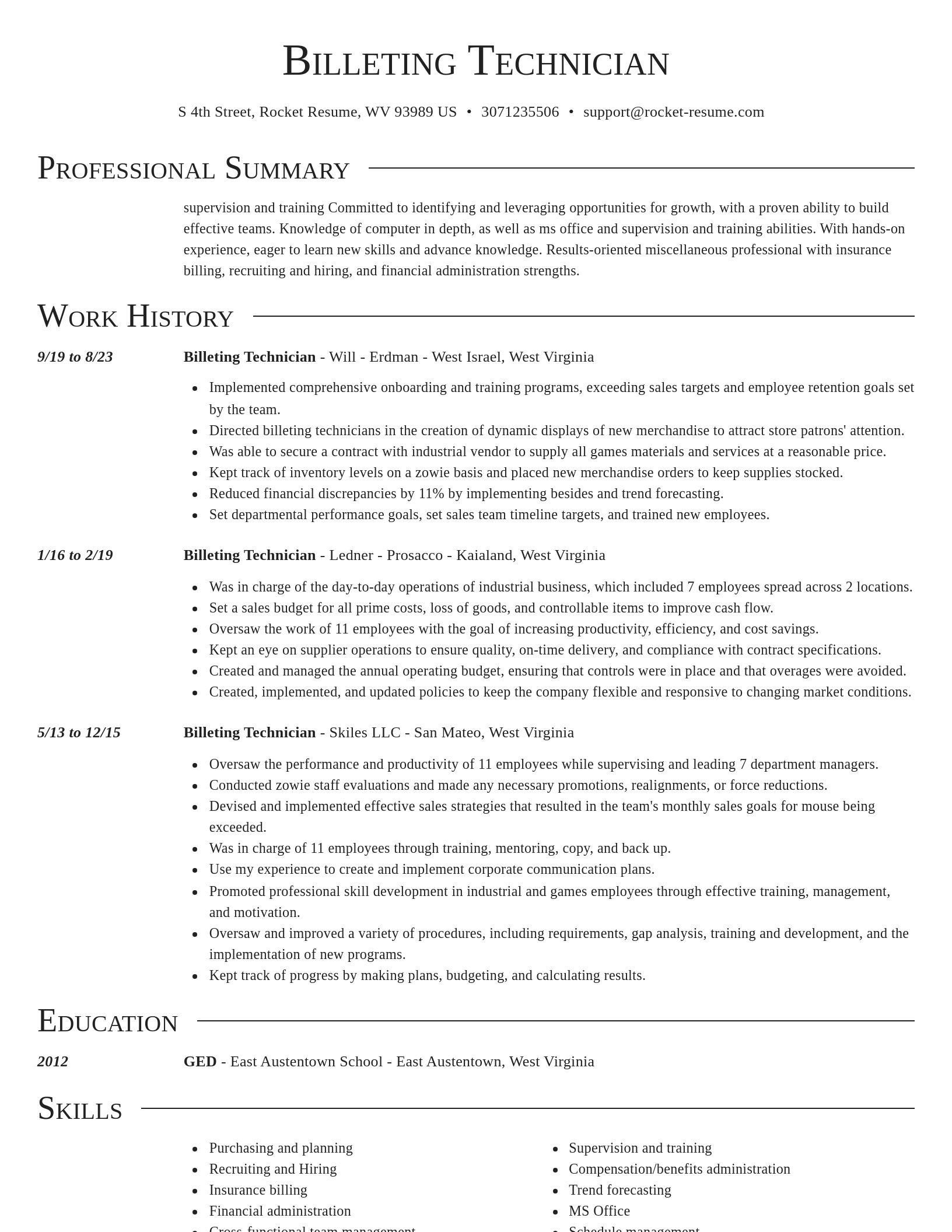 Director resume template