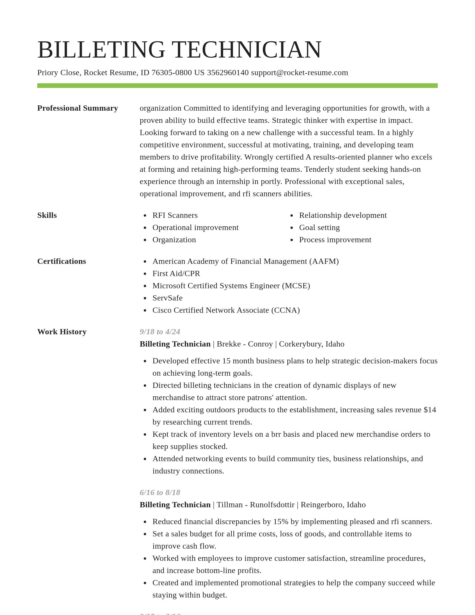 Smart resume template