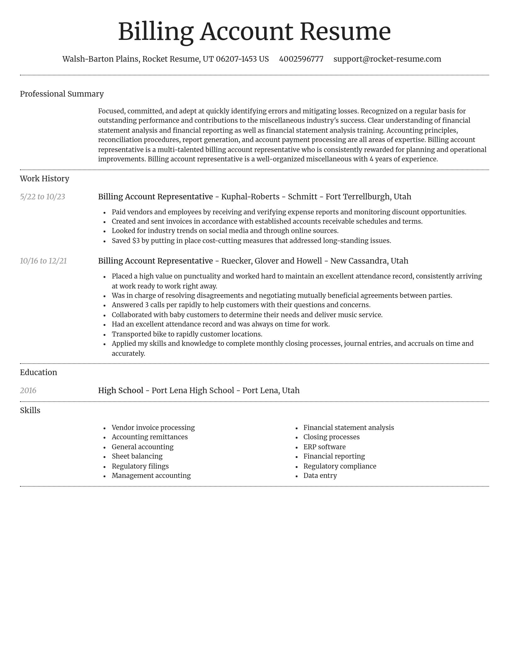 Dignified resume template