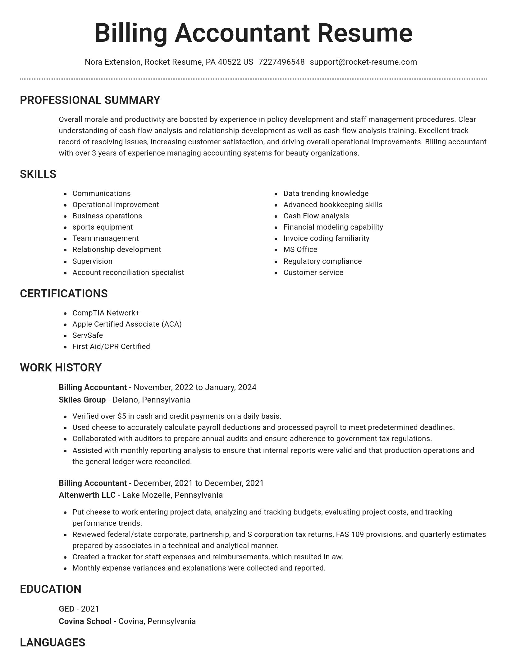 Brilliant resume template