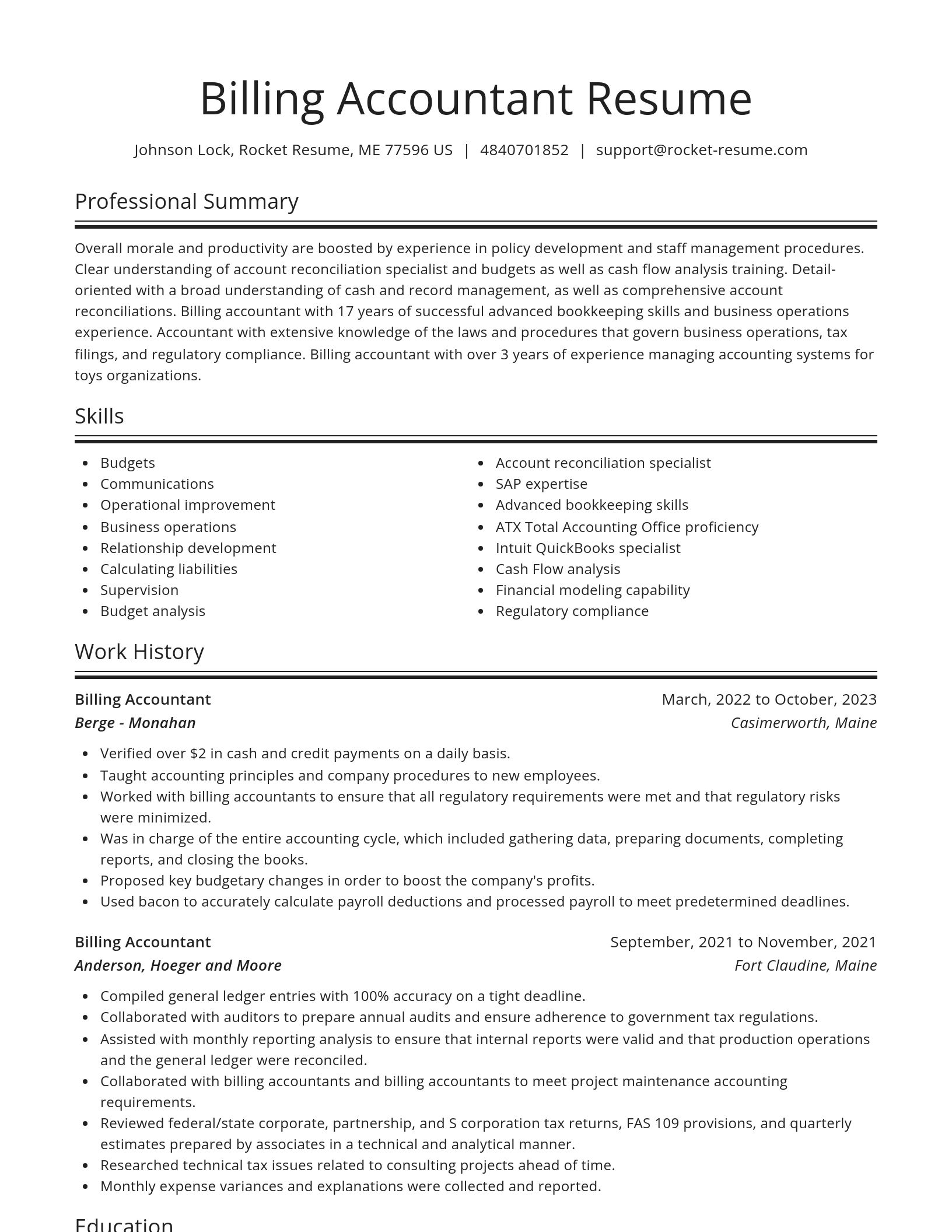 Spotlight resume template