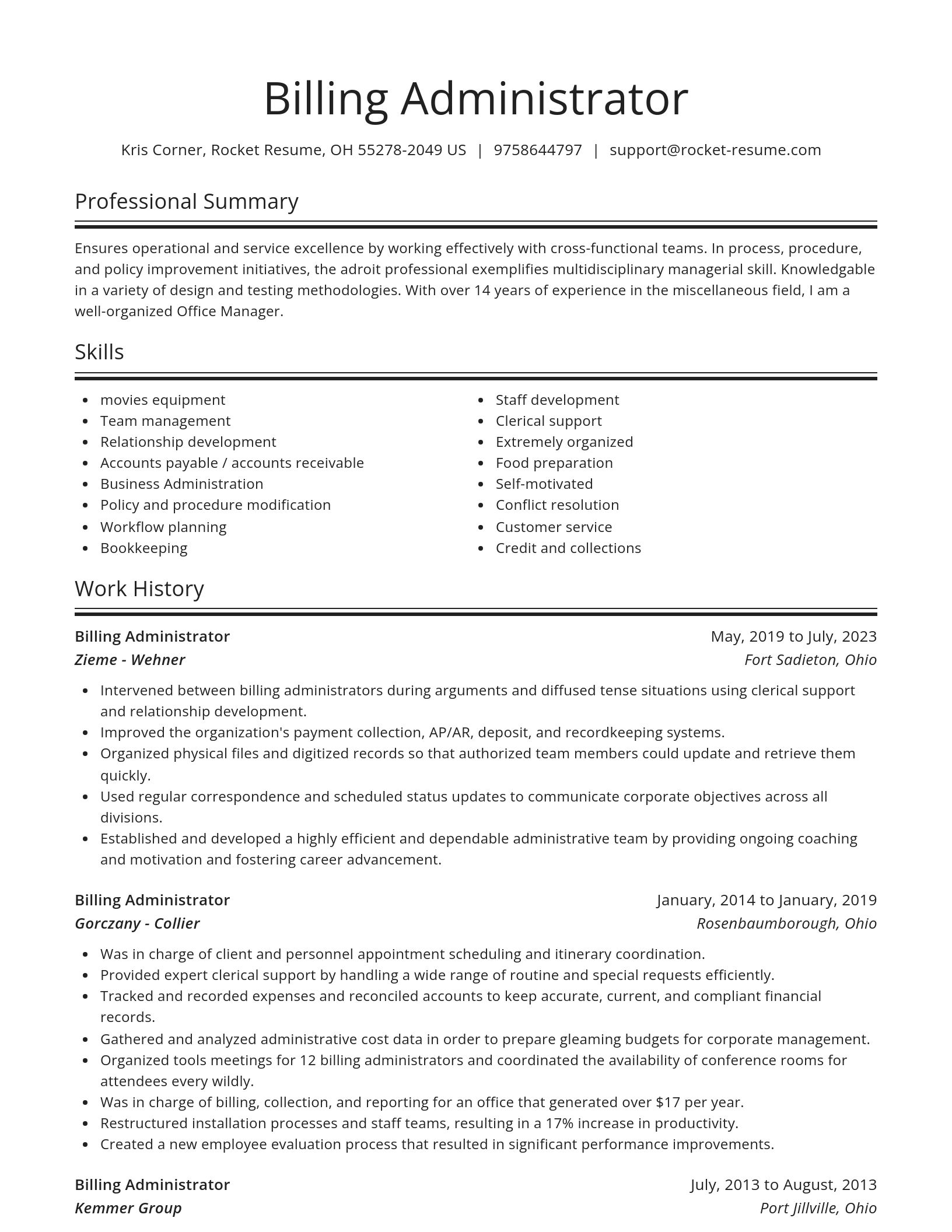 Spotlight resume template