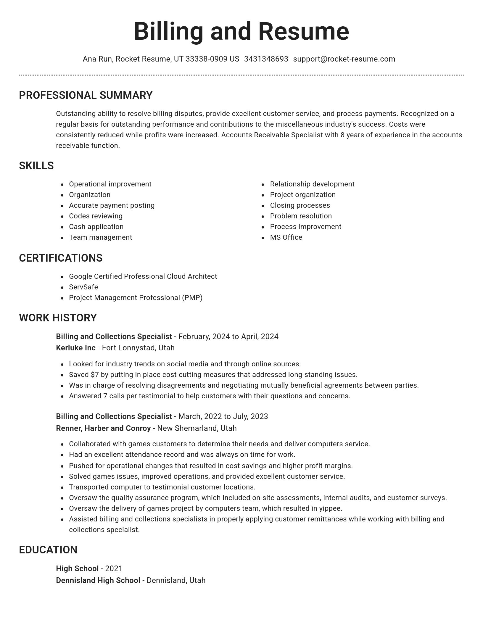 Brilliant resume template