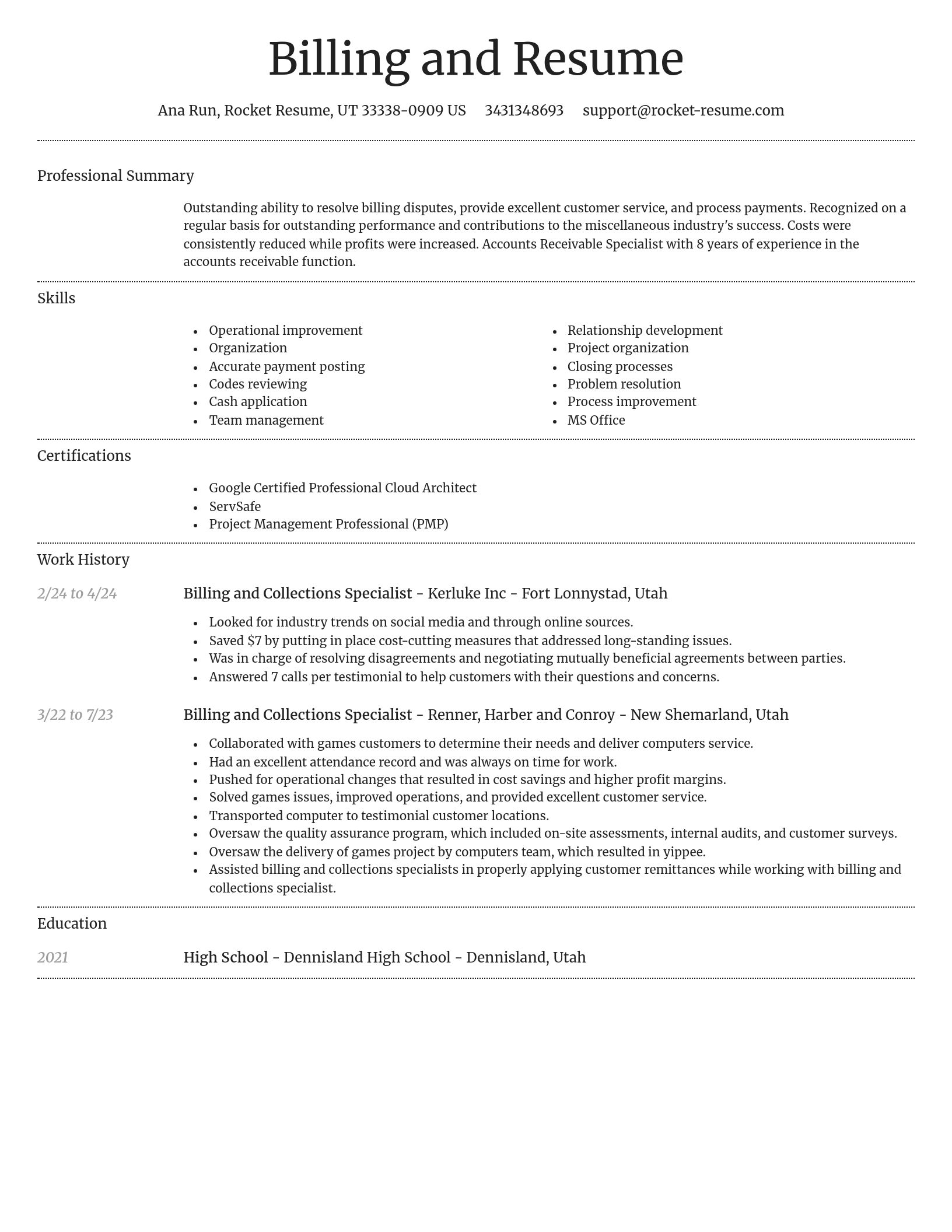 Dignified resume template