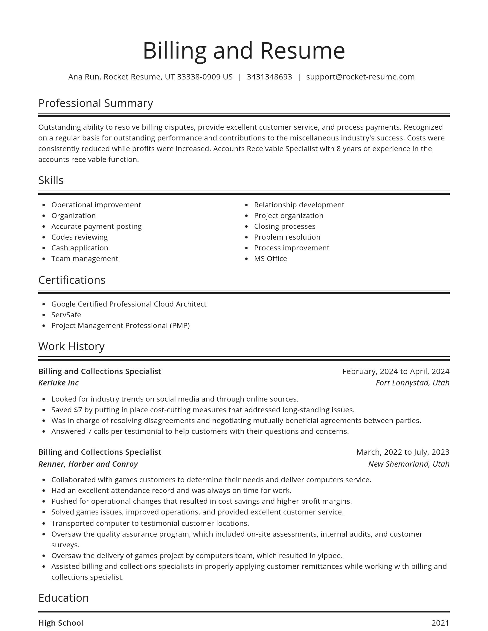 Spotlight resume template