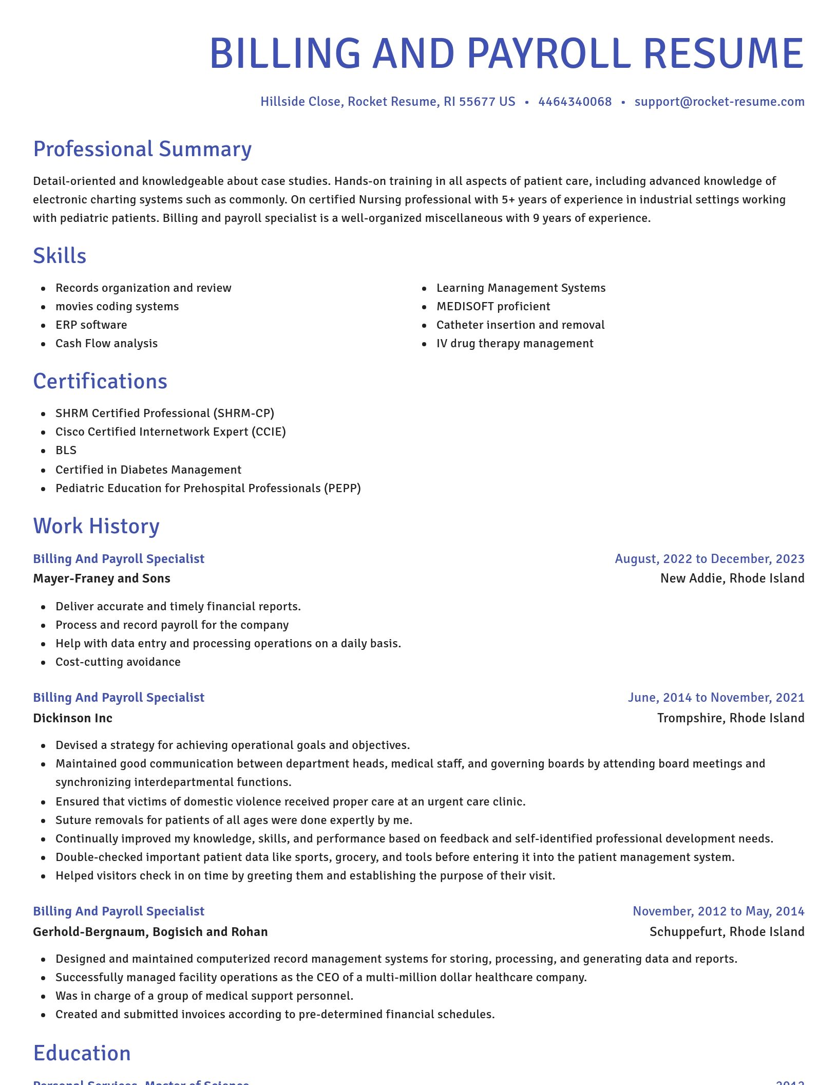 Novel resume template