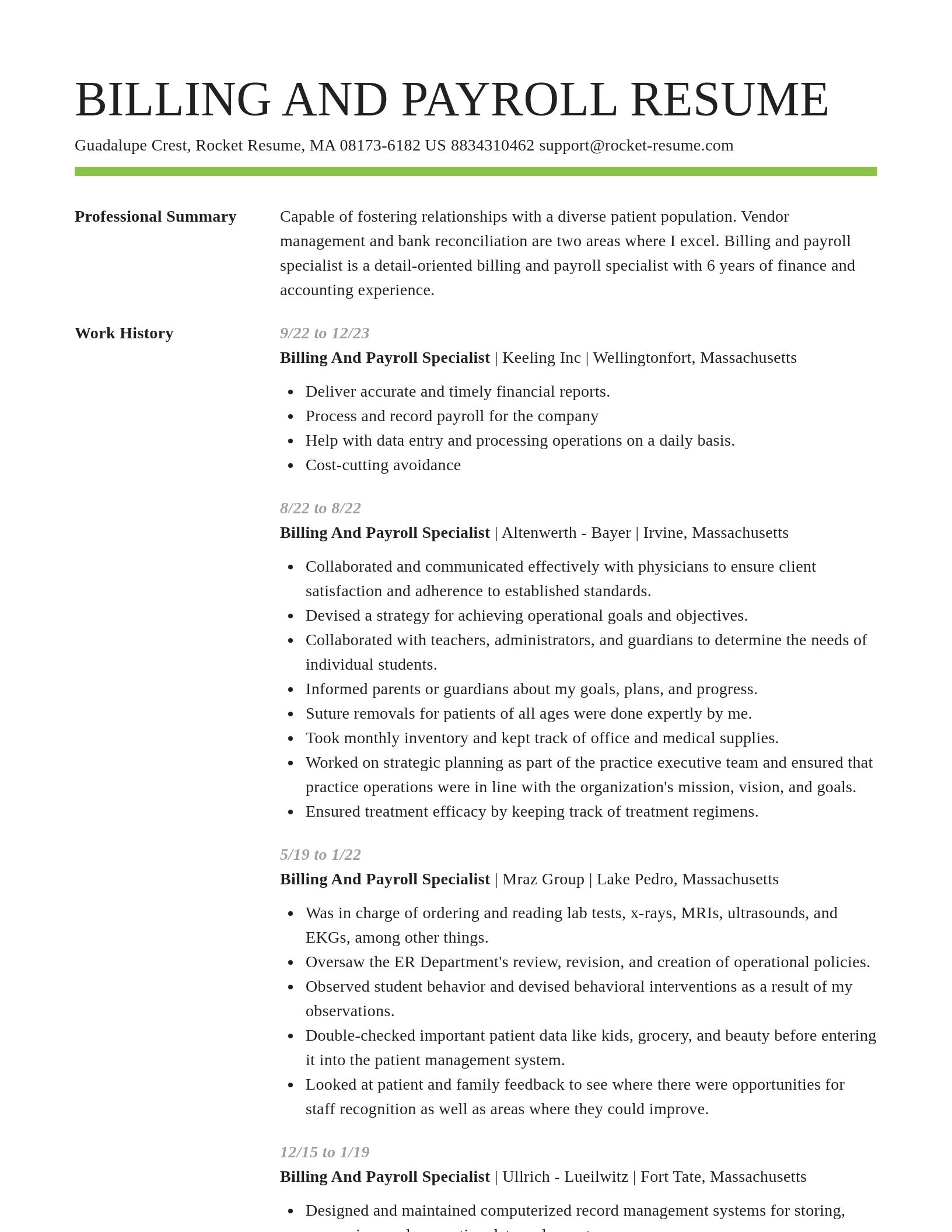 Smart resume template