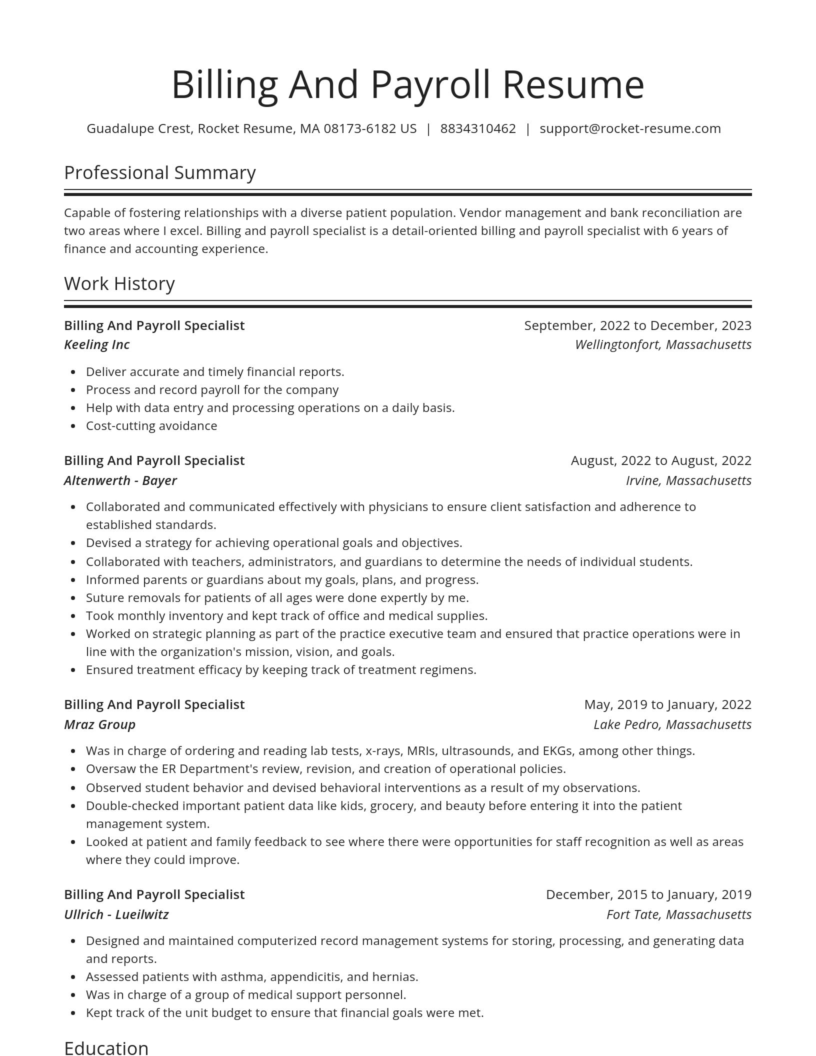 Spotlight resume template
