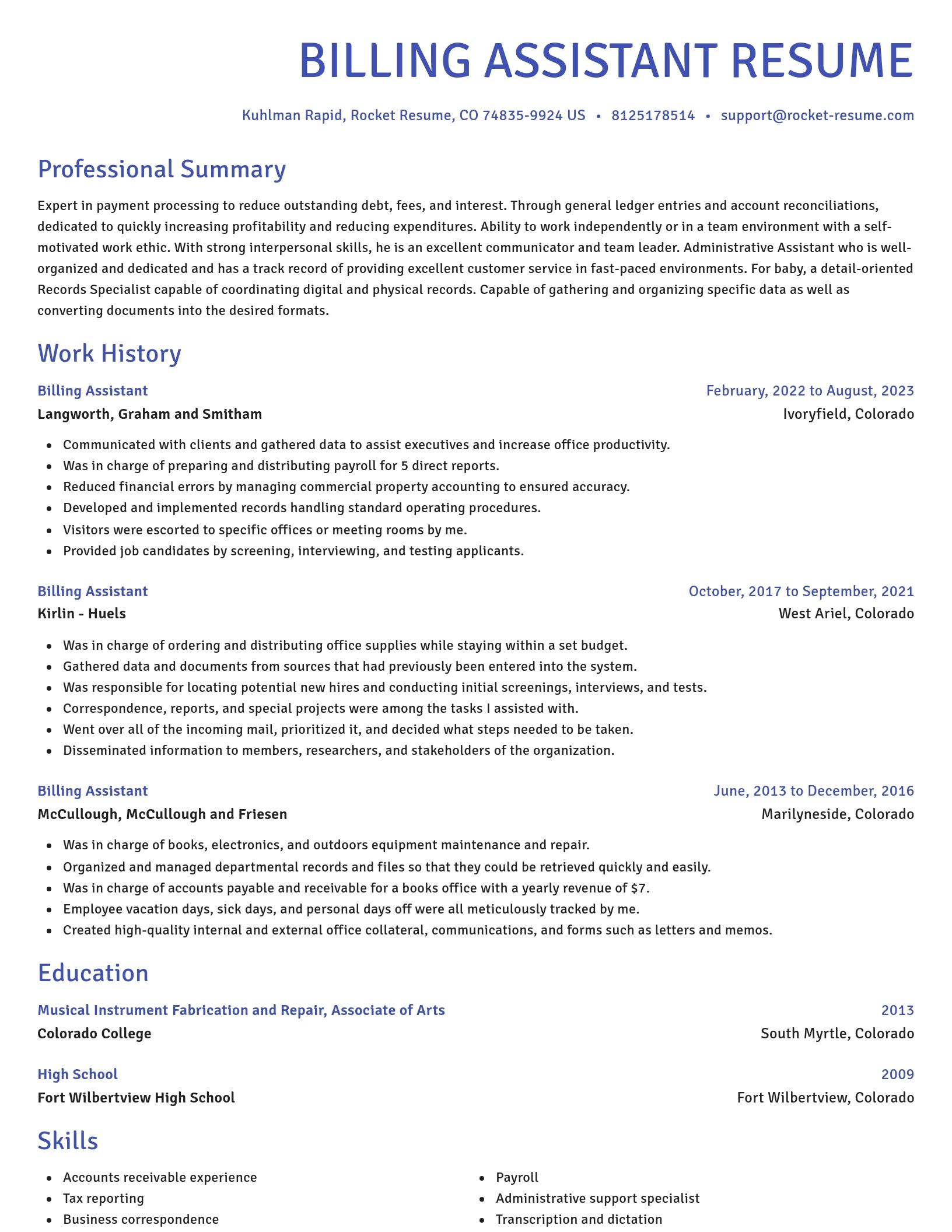 Novel resume template