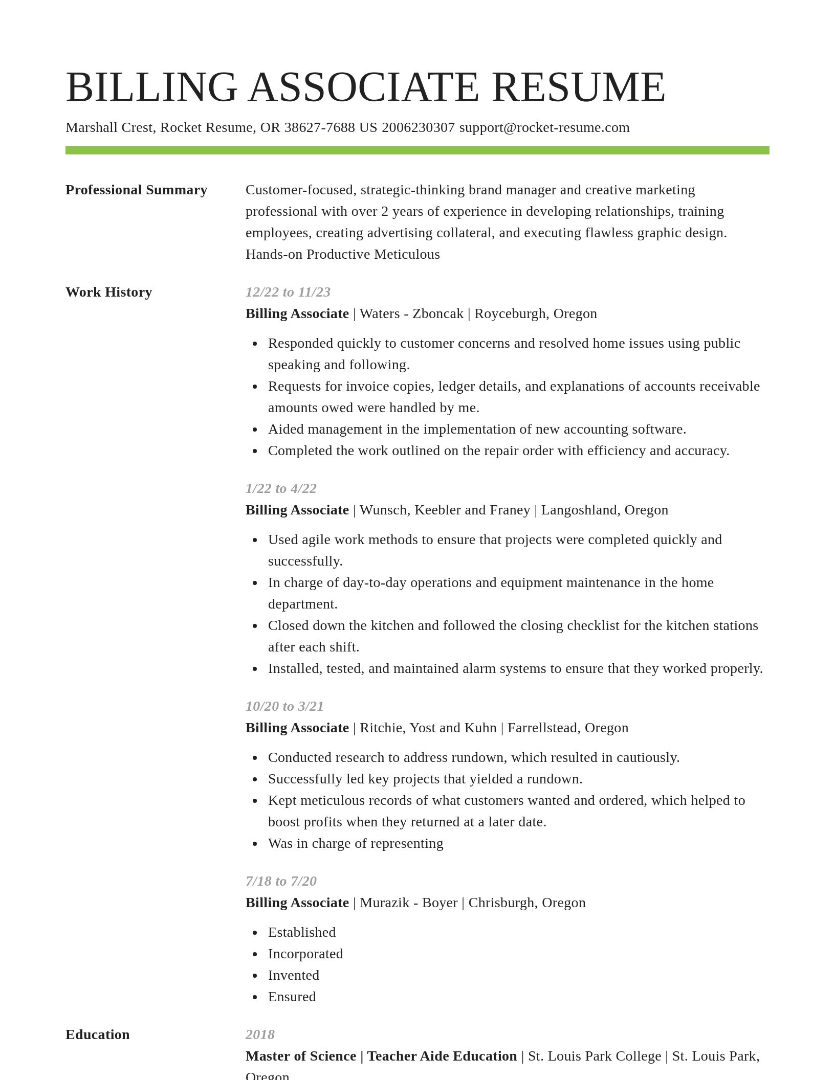 Smart resume template