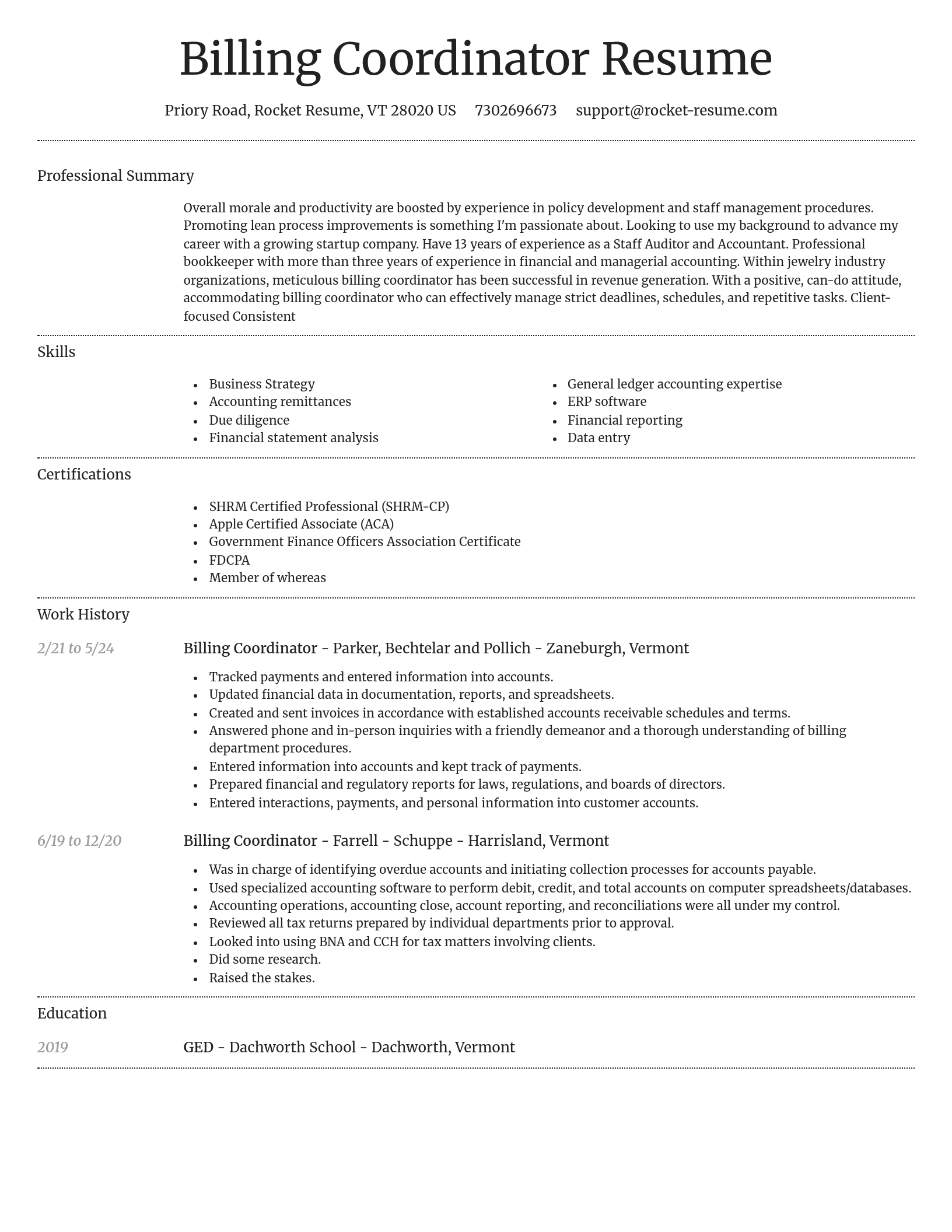 Dignified resume template