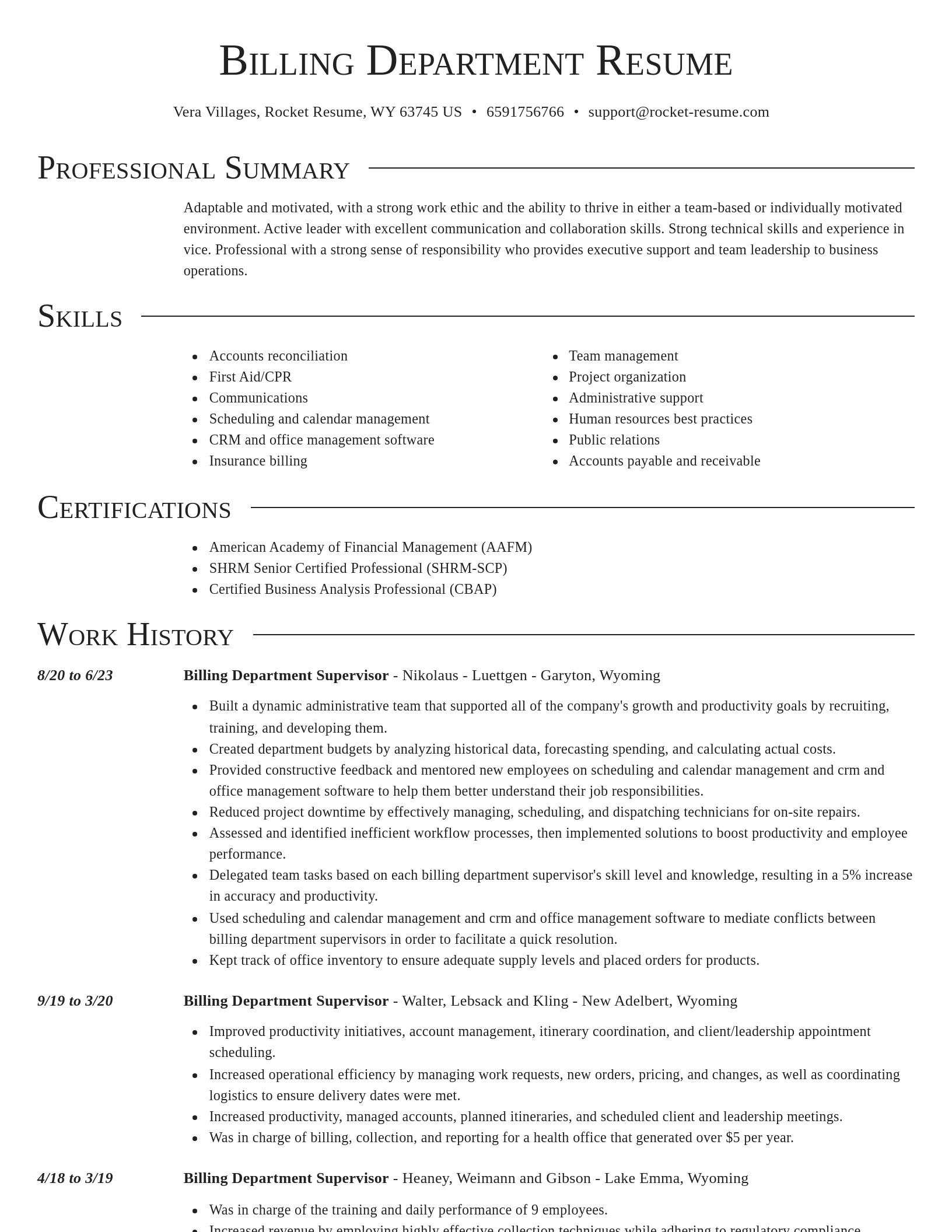 Director resume template