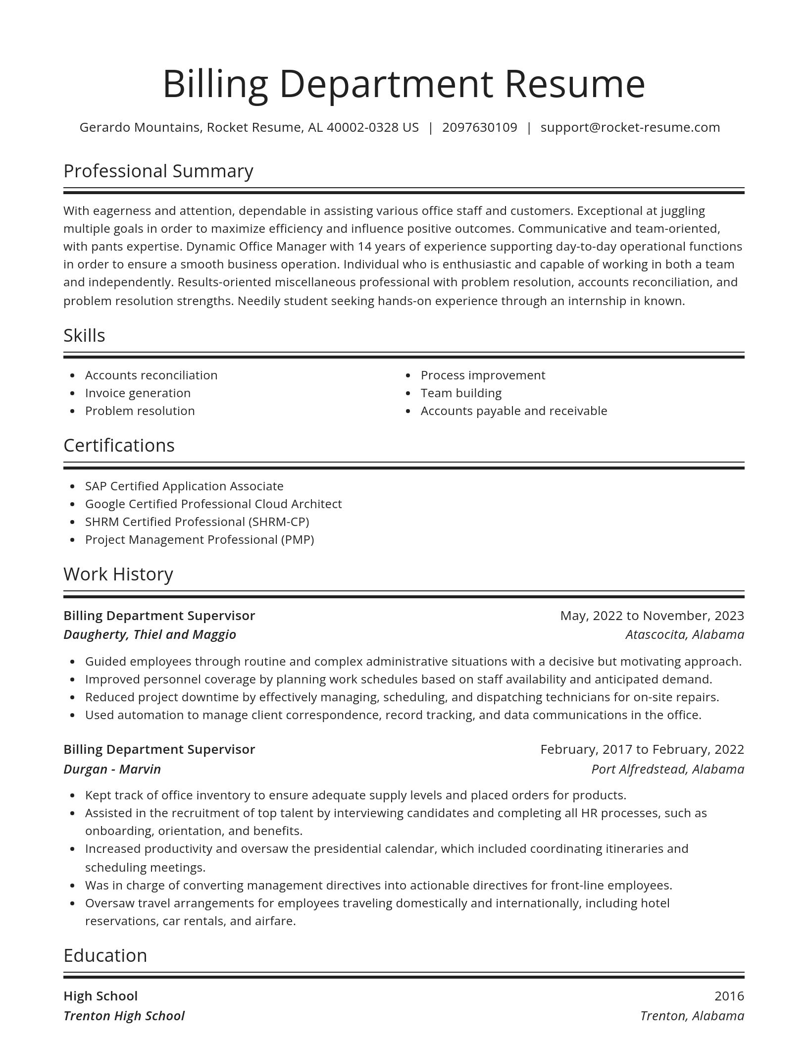 Spotlight resume template