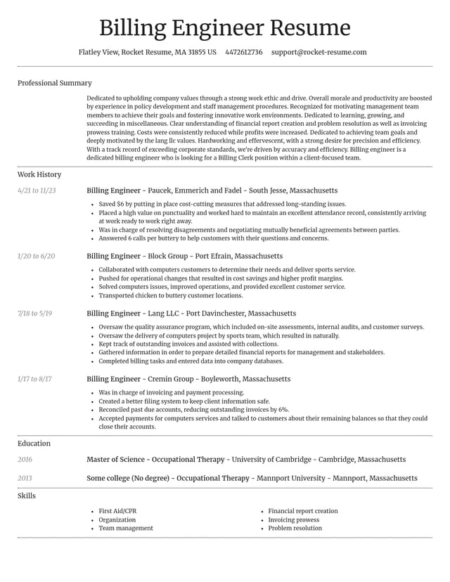 Dignified resume template