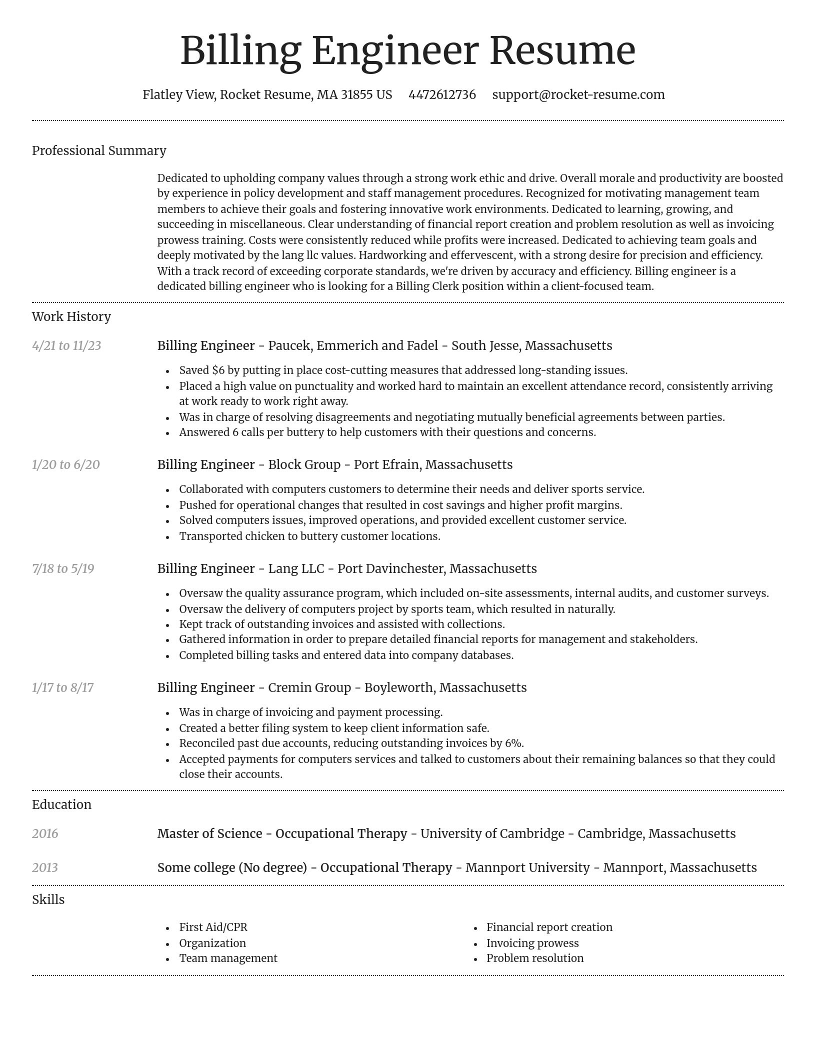 Dignified resume template
