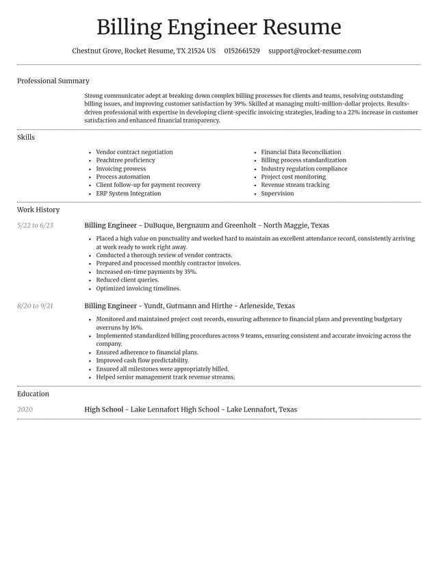 Dignified resume template