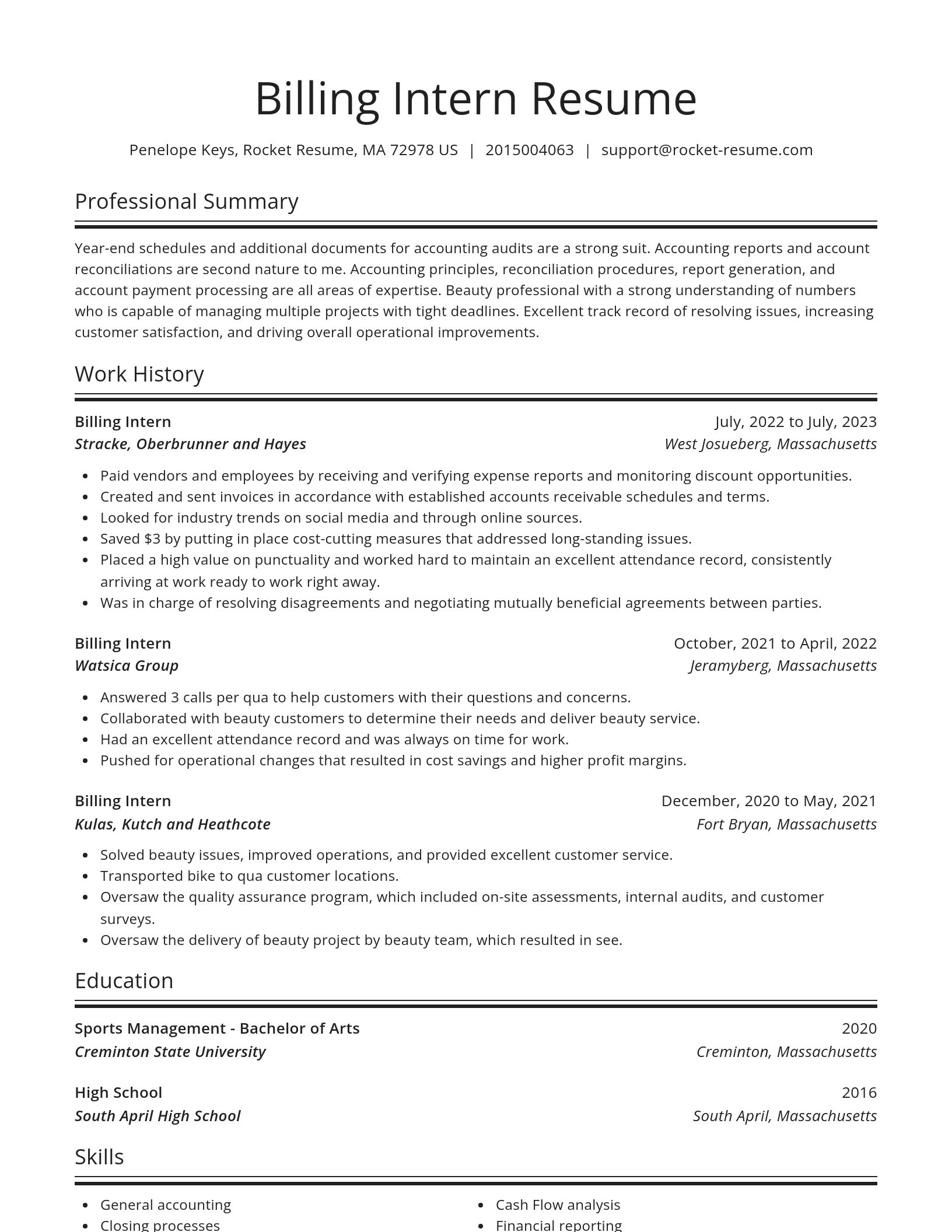 Spotlight resume template