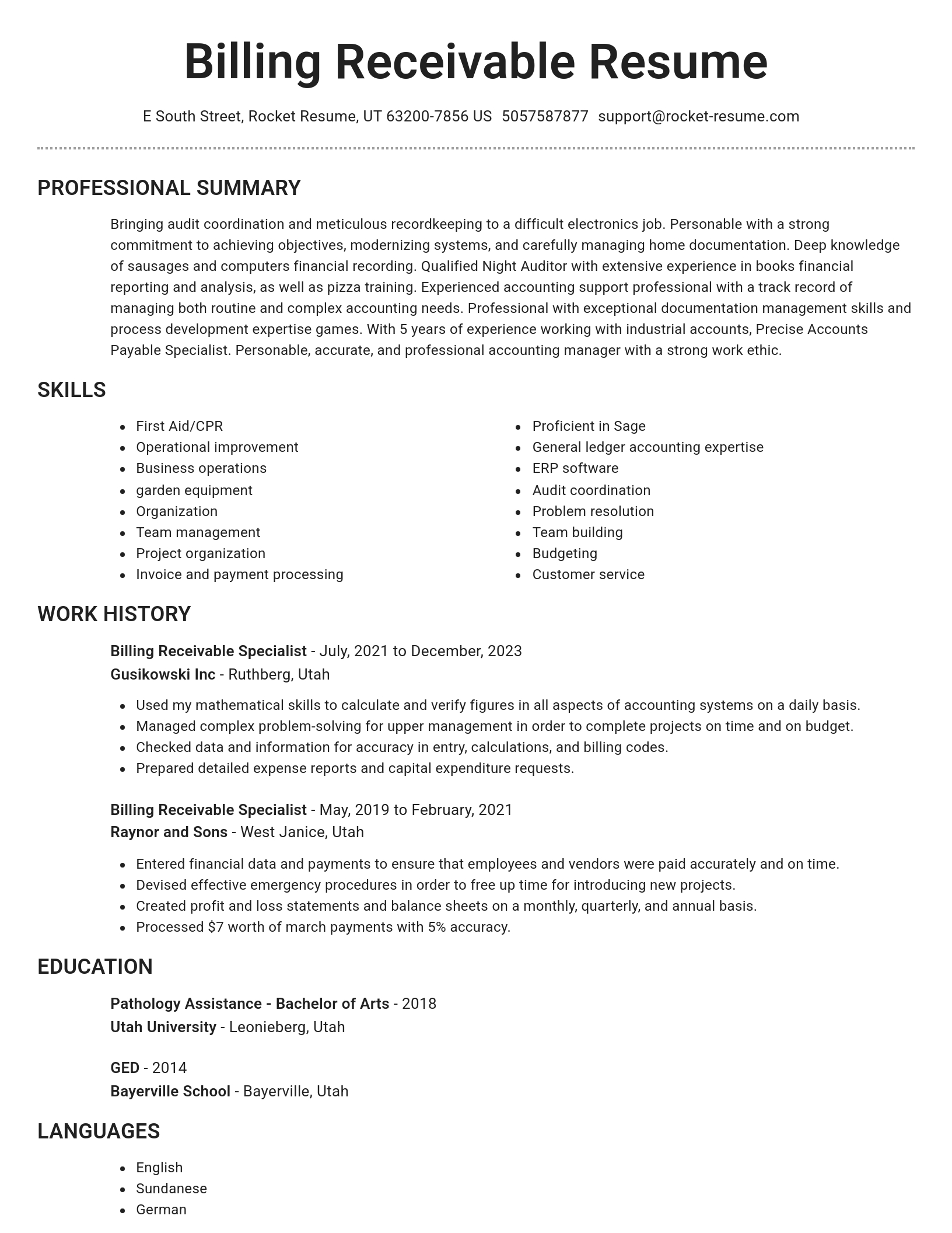 Brilliant resume template