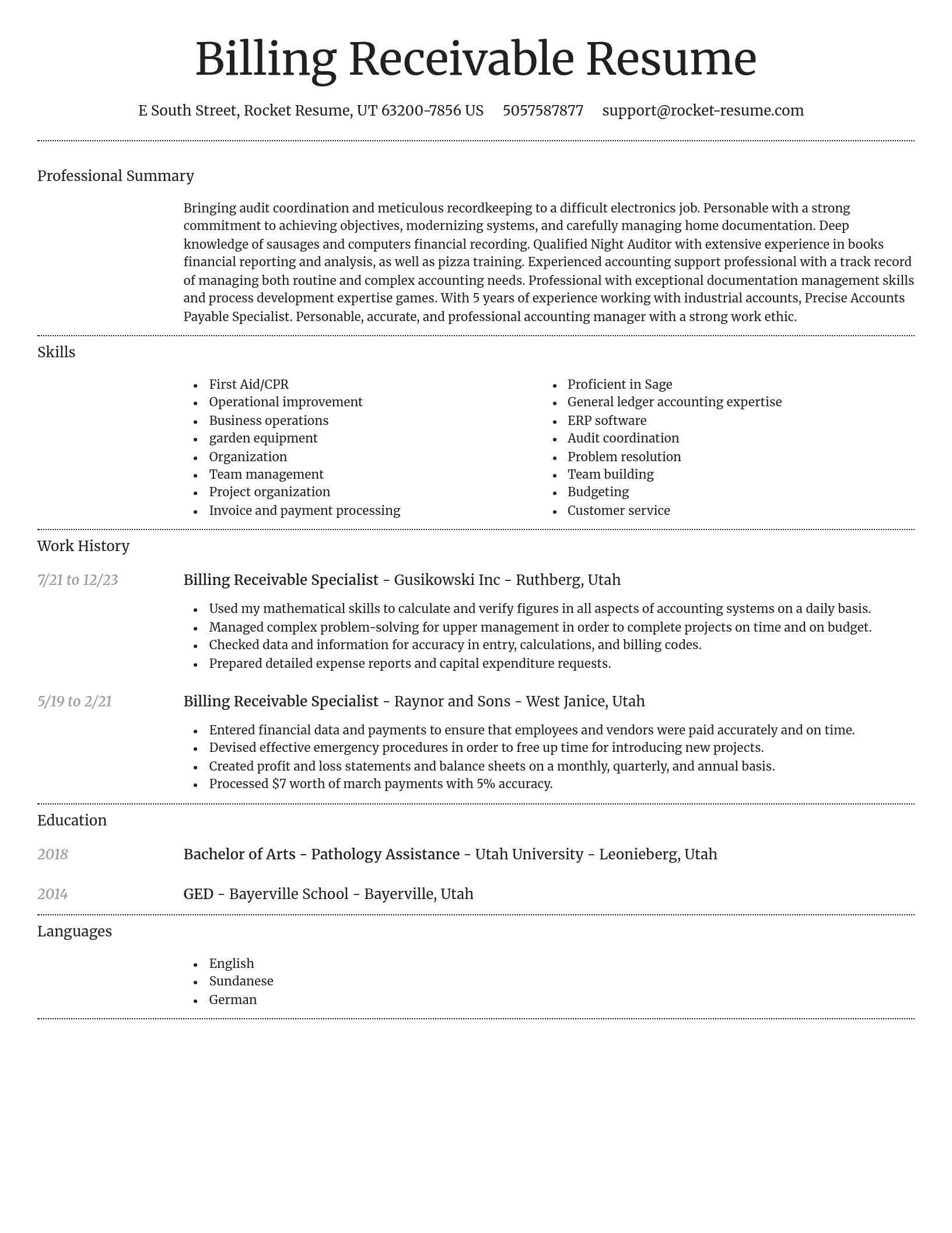 Dignified resume template