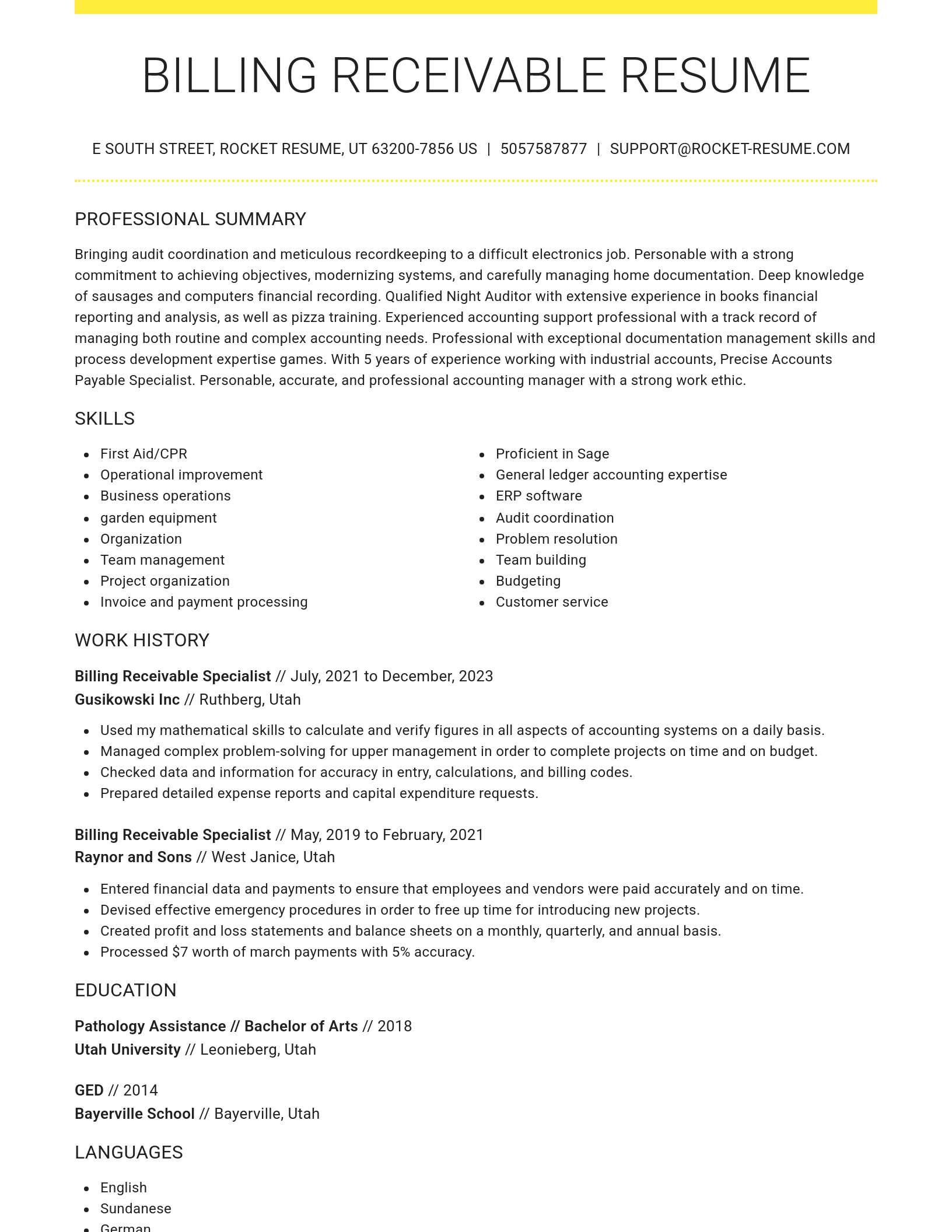 Grand resume template