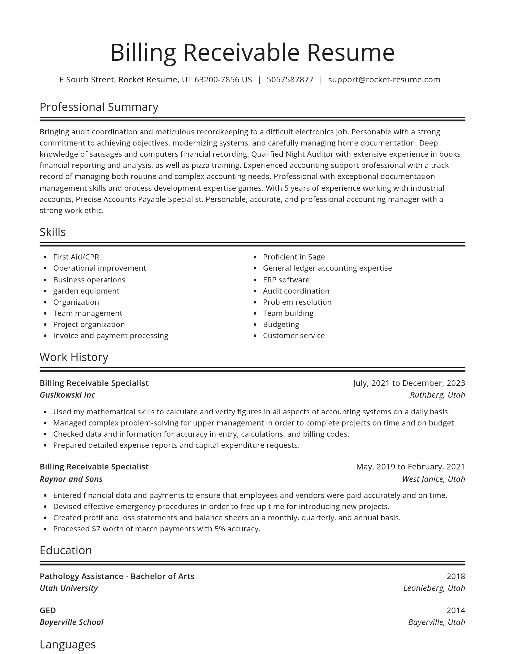 Spotlight resume template