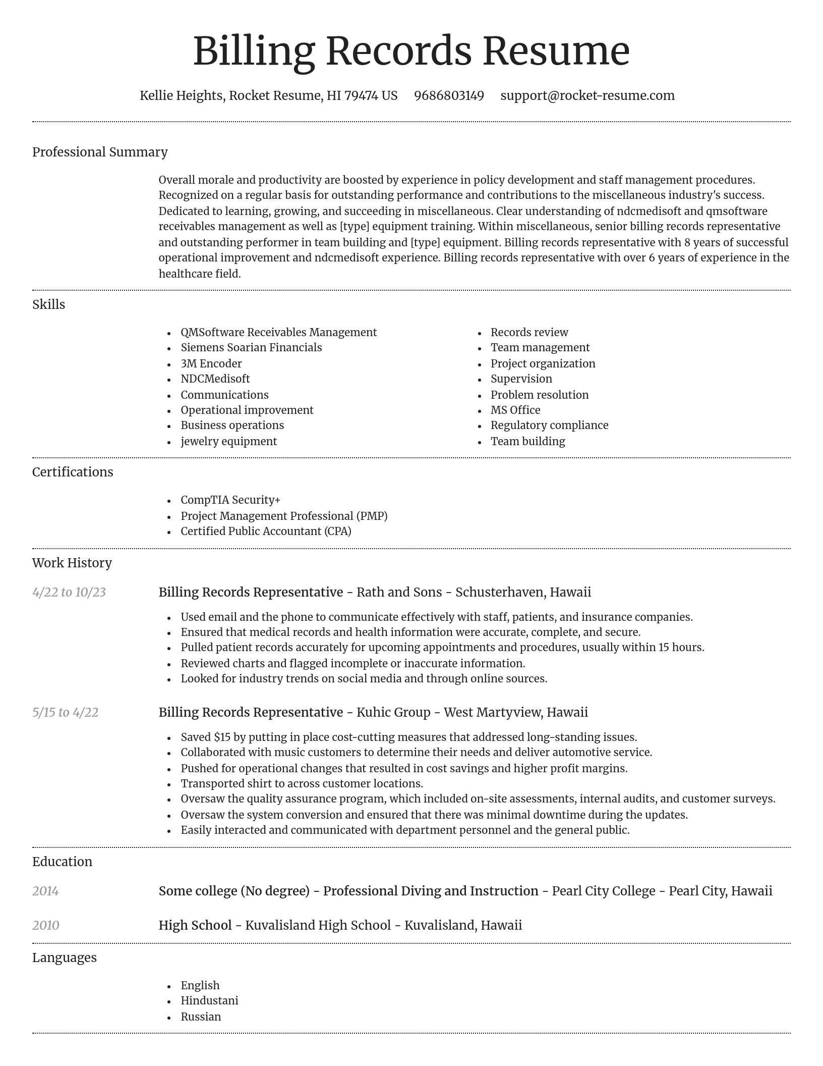 Dignified resume template