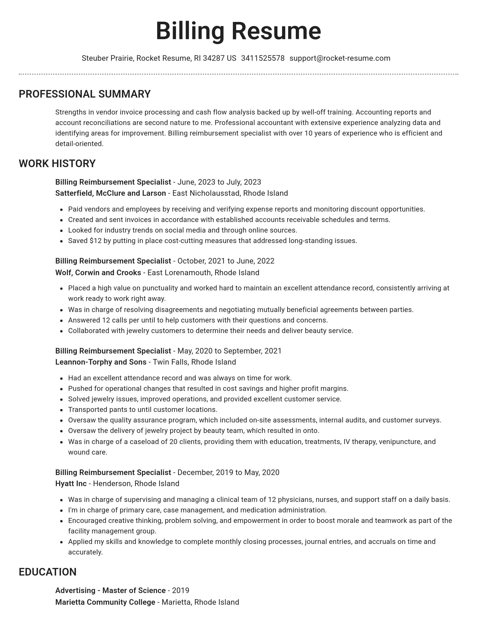 Brilliant resume template