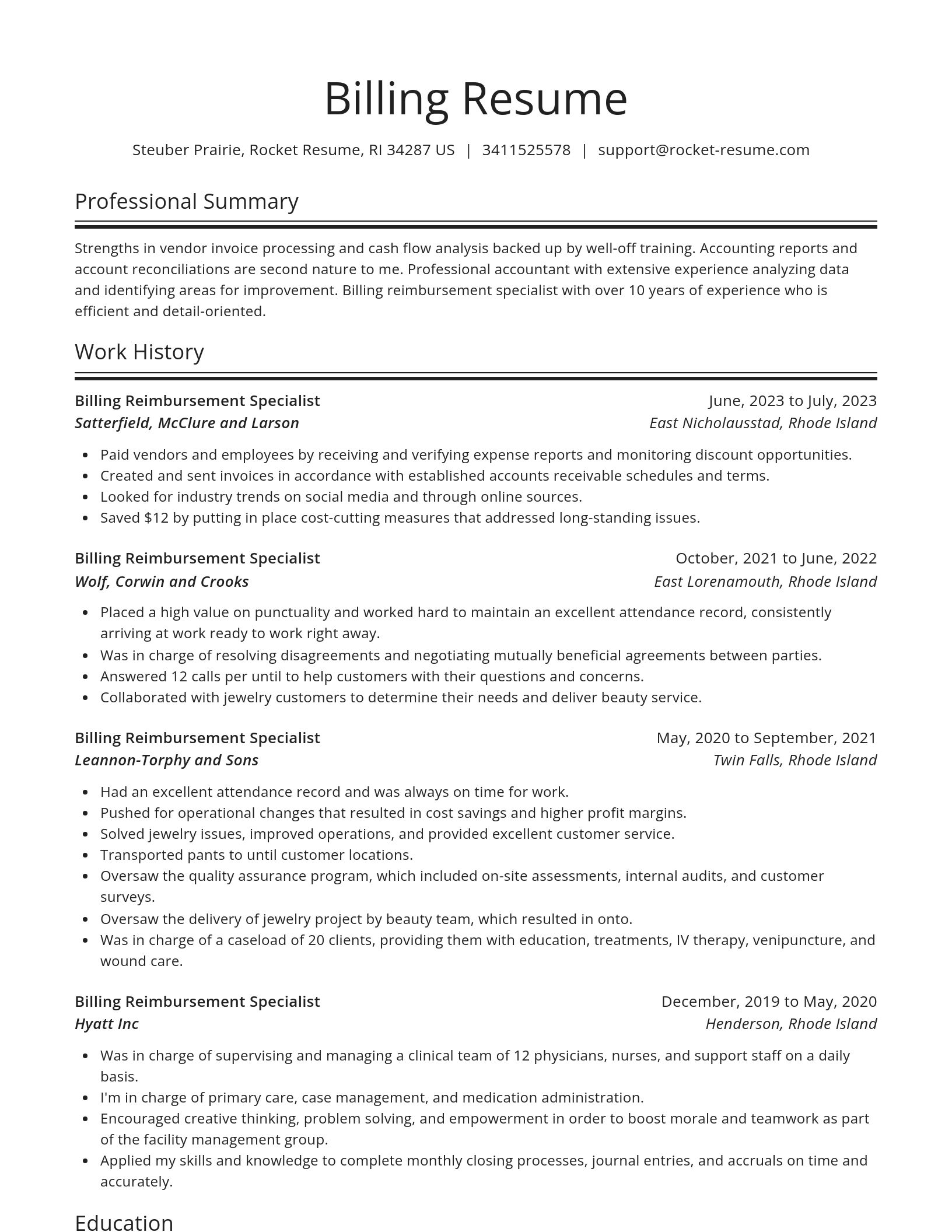 Spotlight resume template