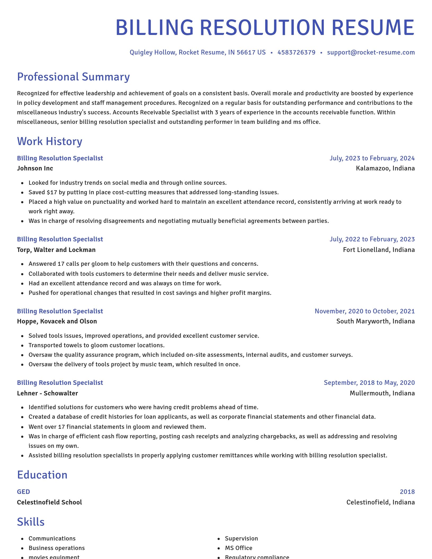 Novel resume template