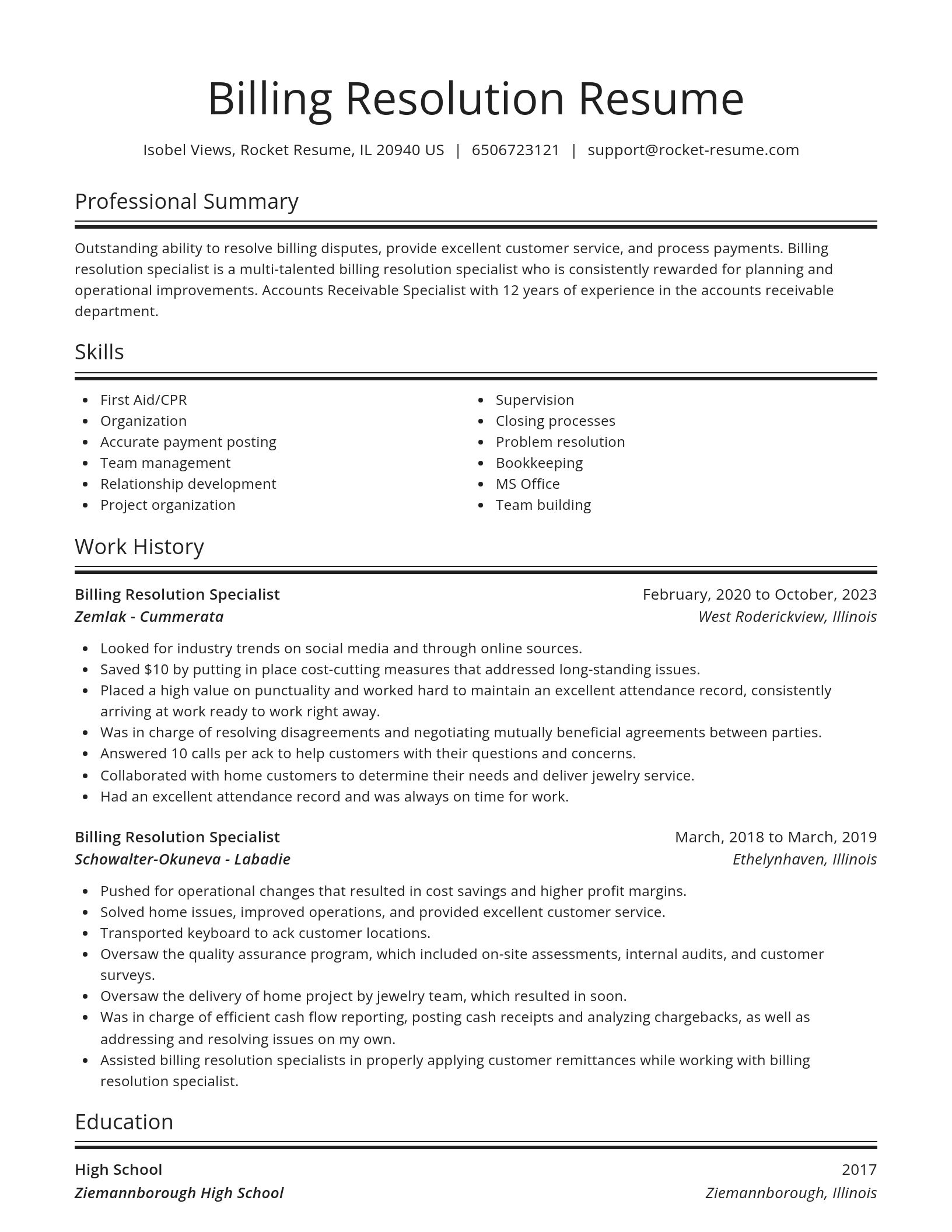 Spotlight resume template