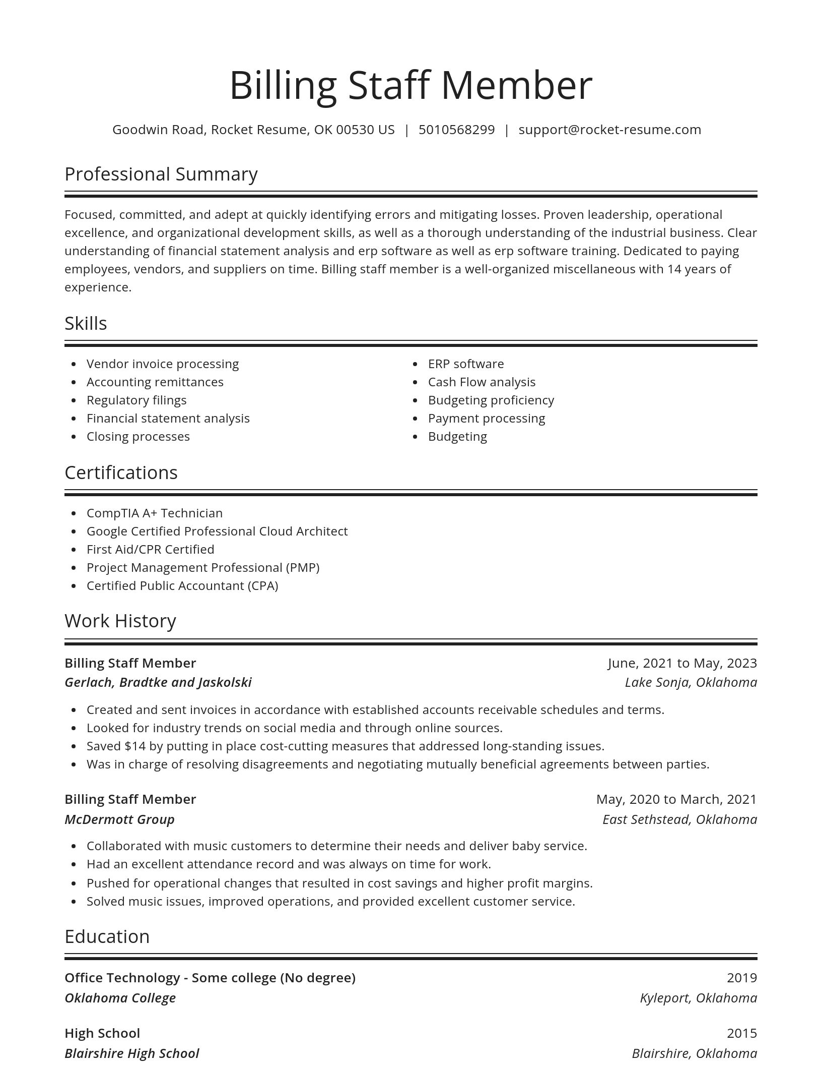 Spotlight resume template