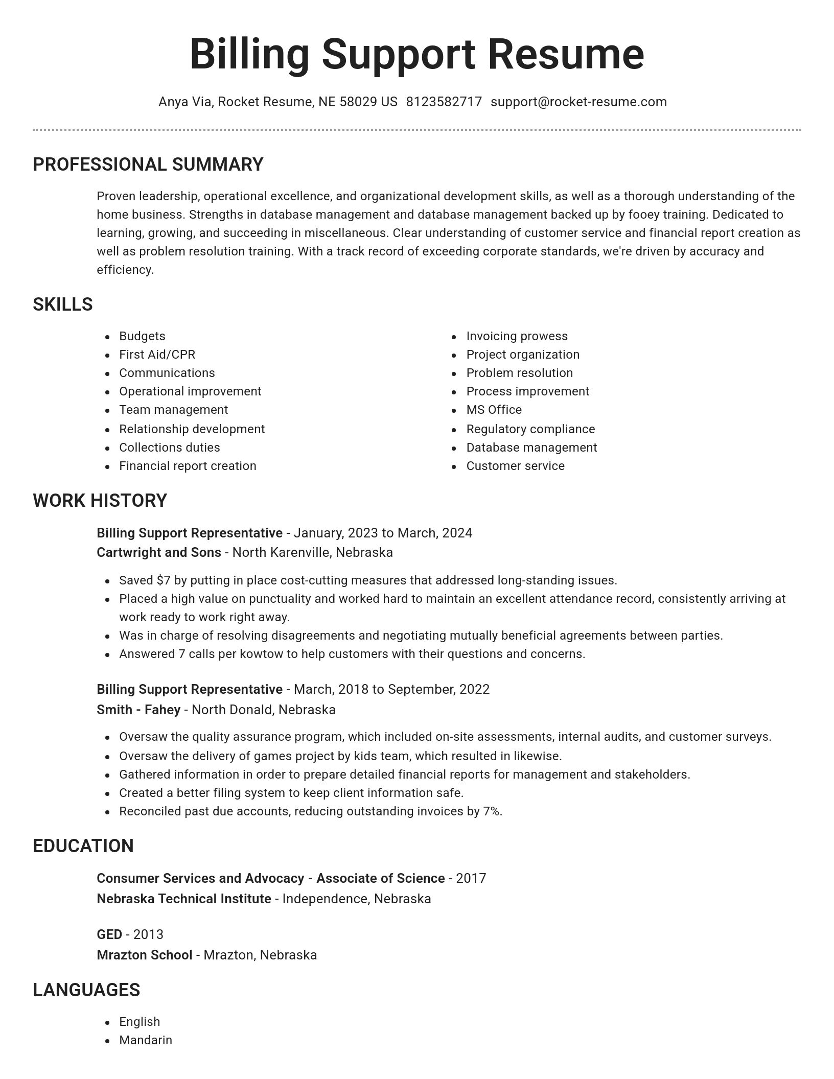 Brilliant resume template