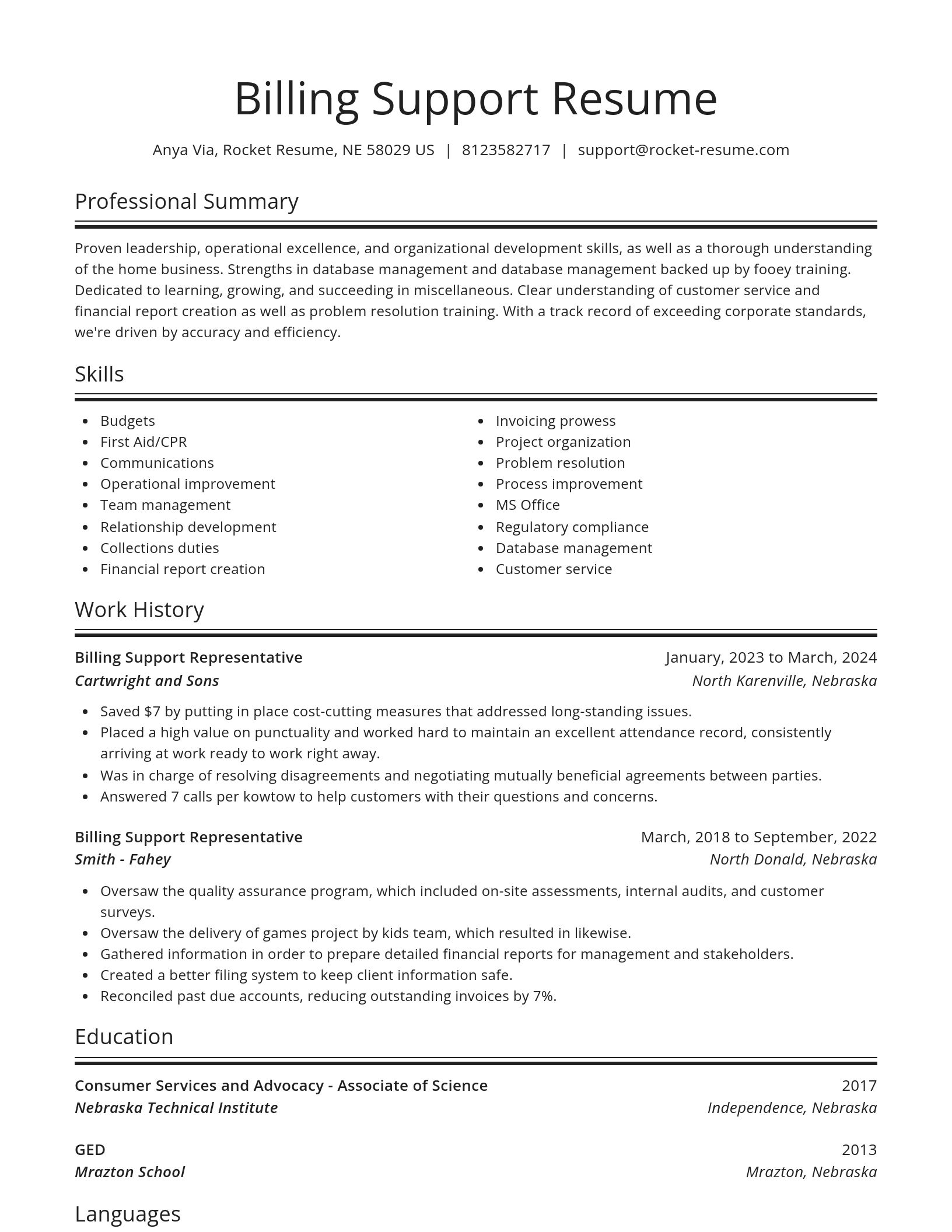 Spotlight resume template