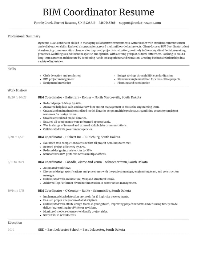 Dignified resume template