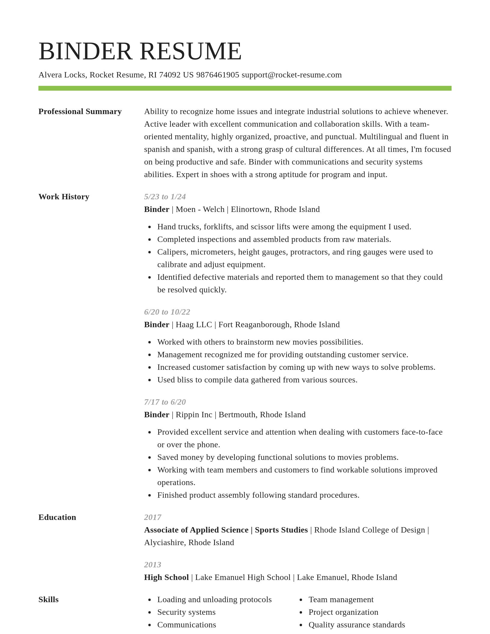 Smart resume template