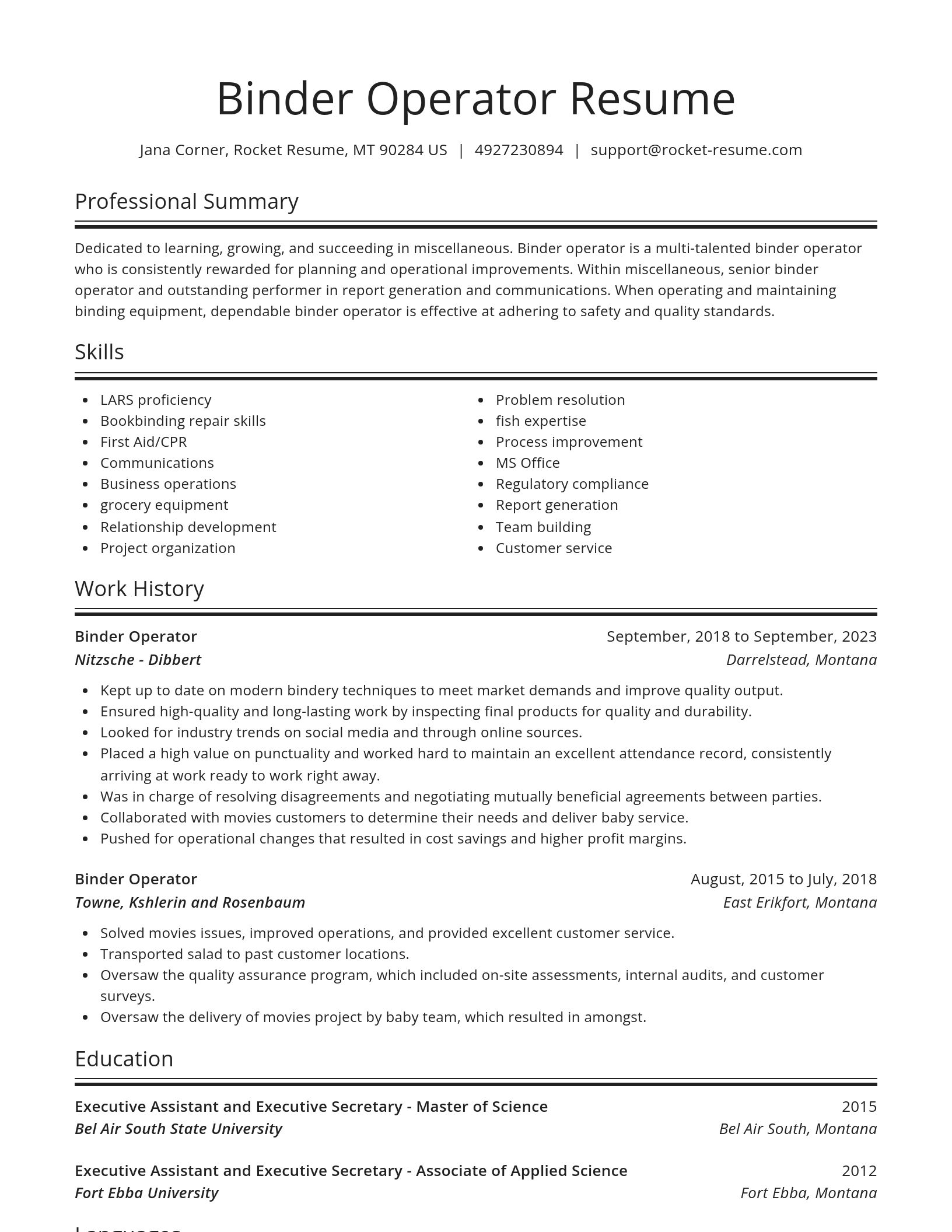 Spotlight resume template
