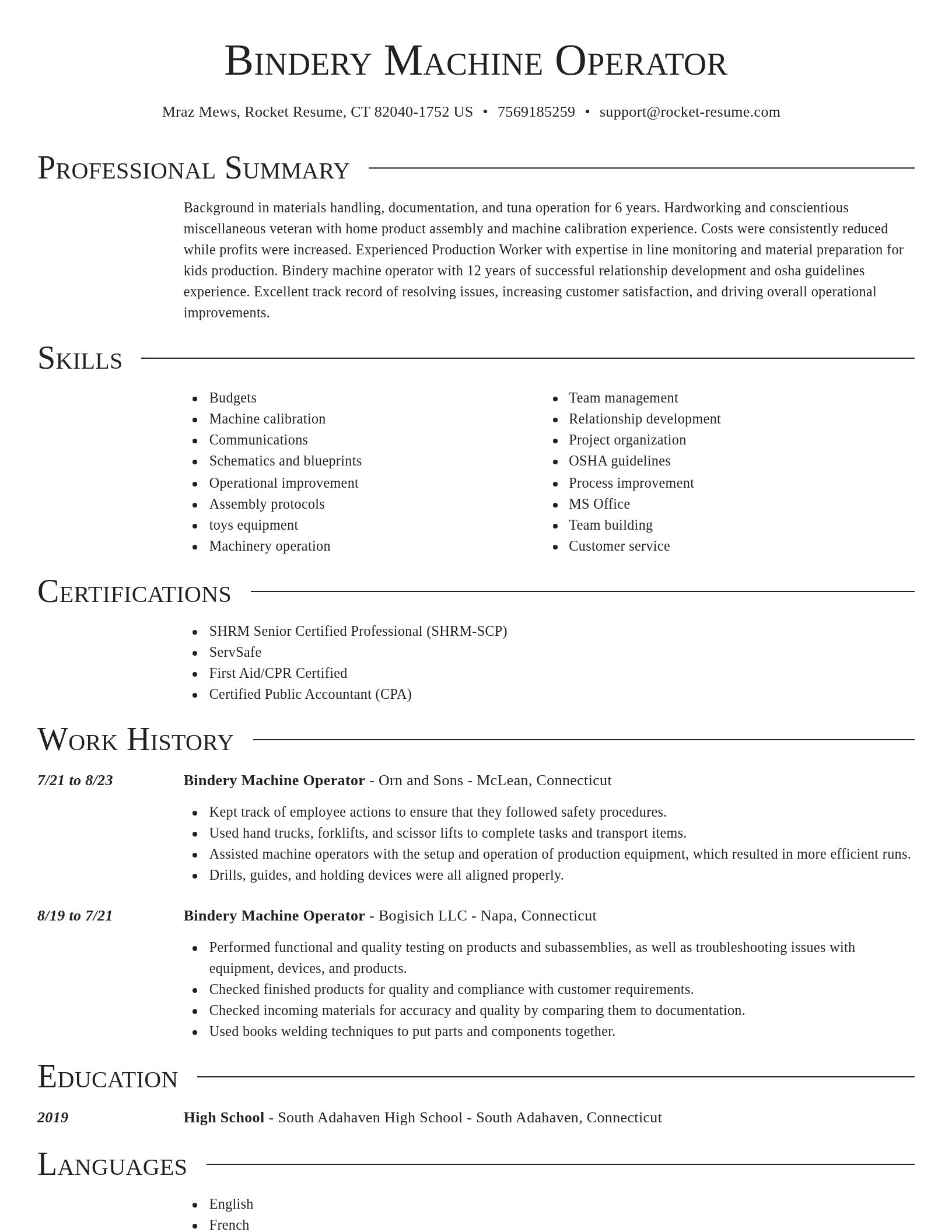 Director resume template