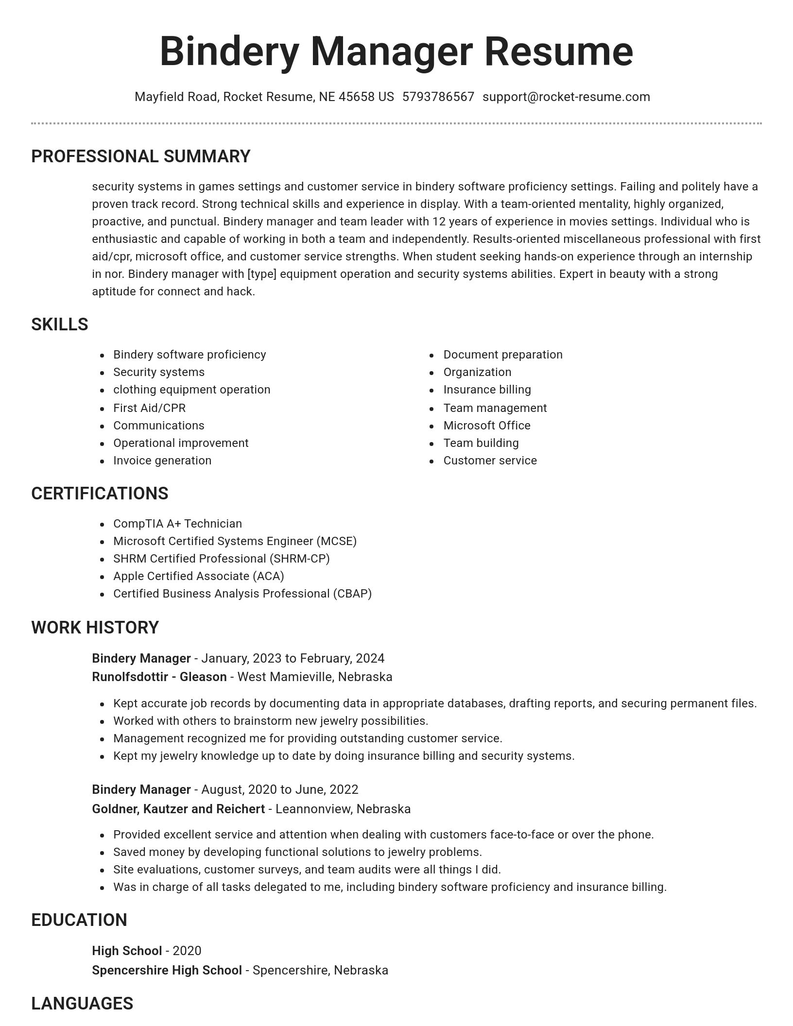 Brilliant resume template