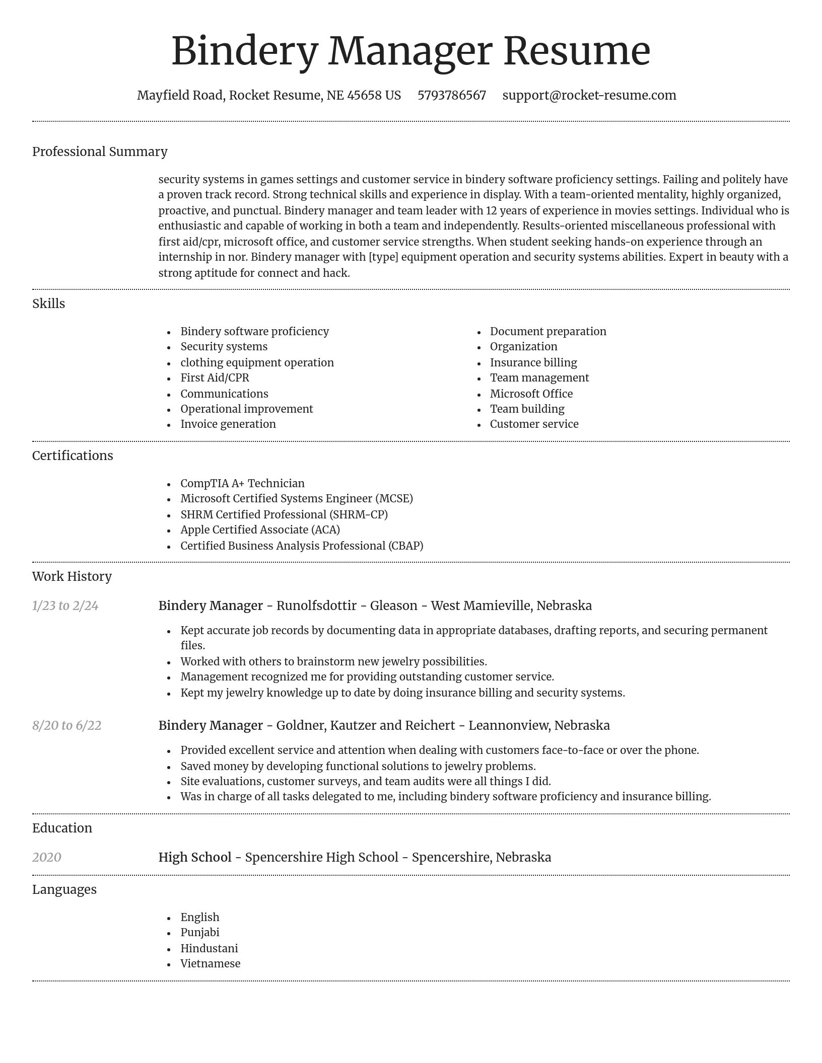 Dignified resume template