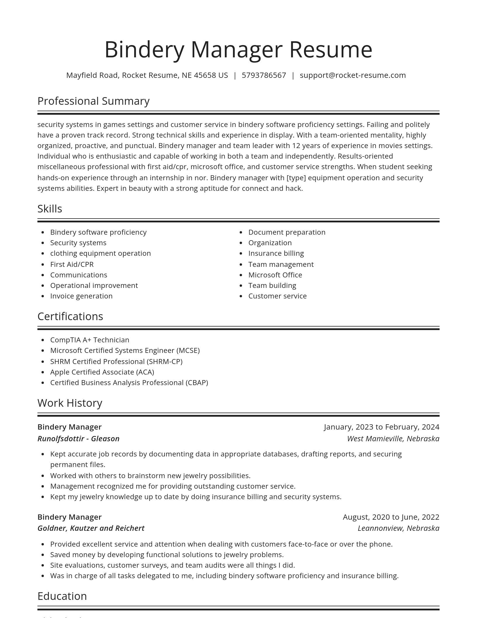 Spotlight resume template