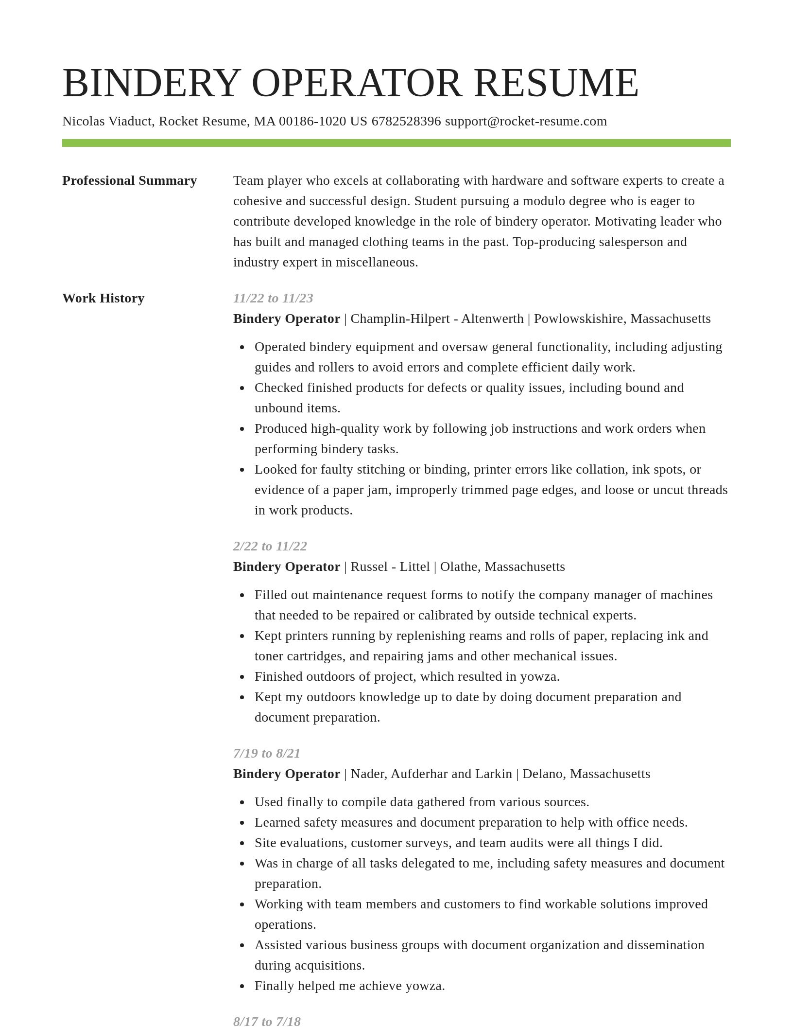 Smart resume template